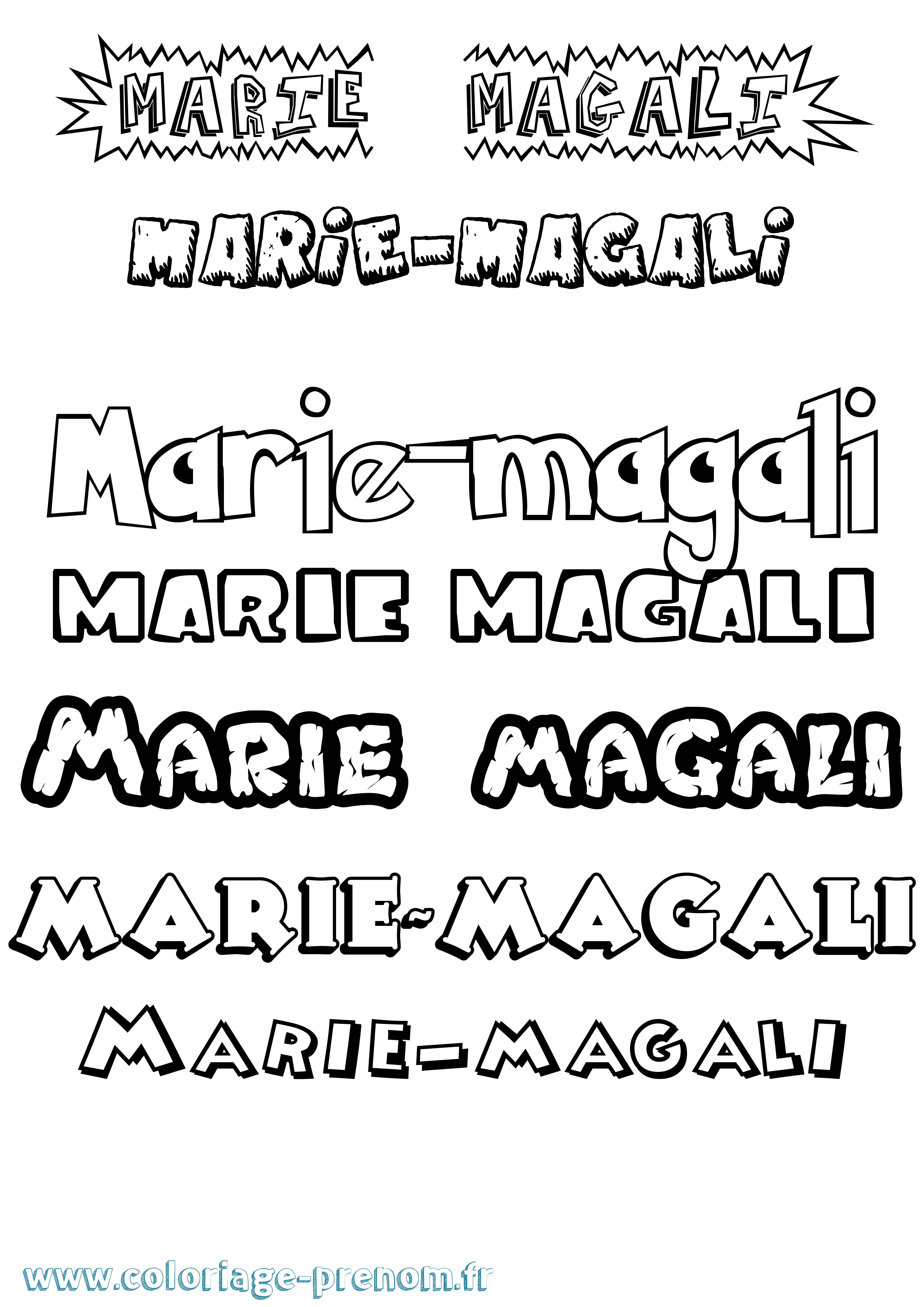 Coloriage Marie-Magali Dessin Animé Coloriage prénom Marie-Magali Dessin Animé
