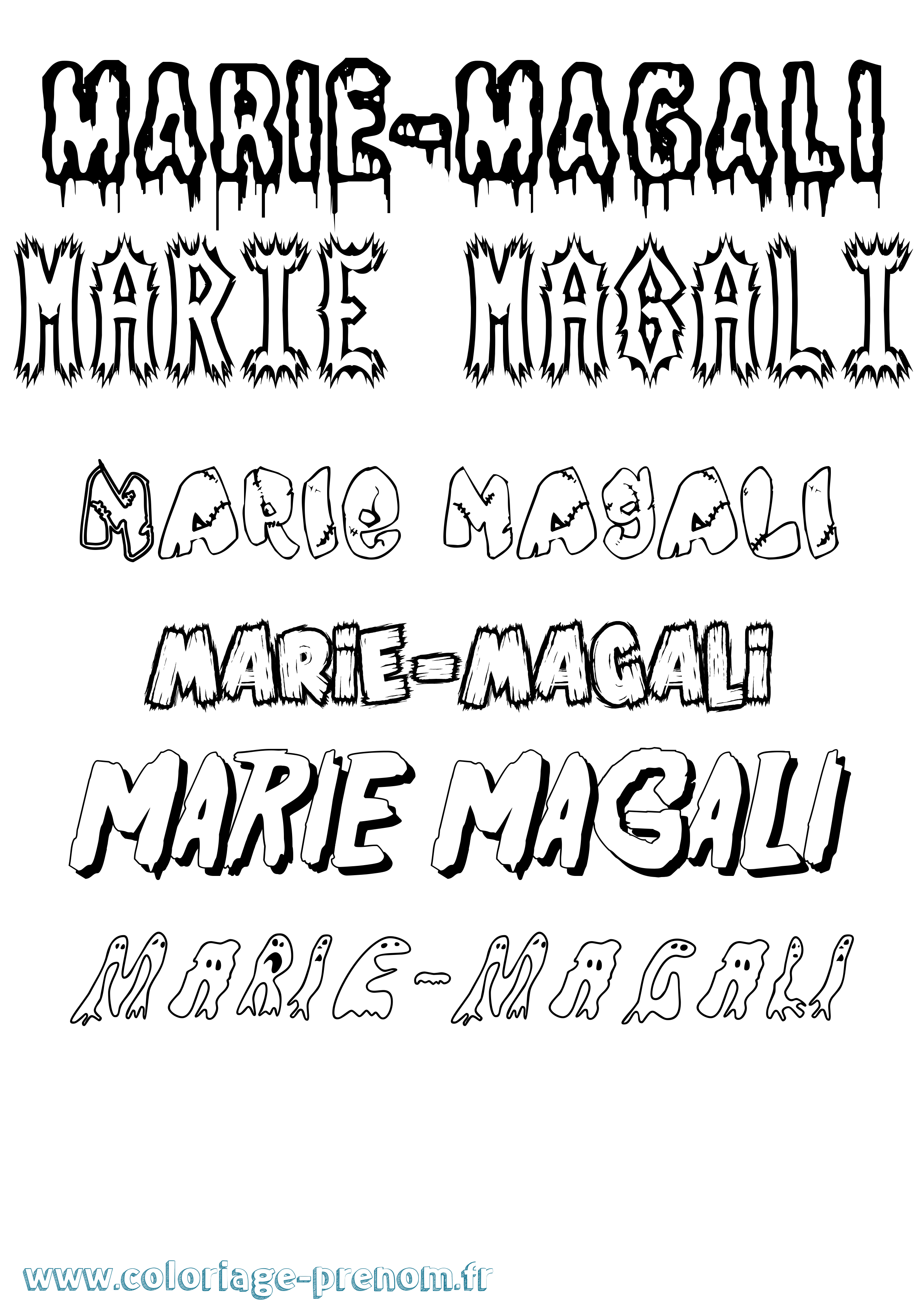 Coloriage Marie-Magali Frisson Coloriage prénom Marie-Magali Frisson