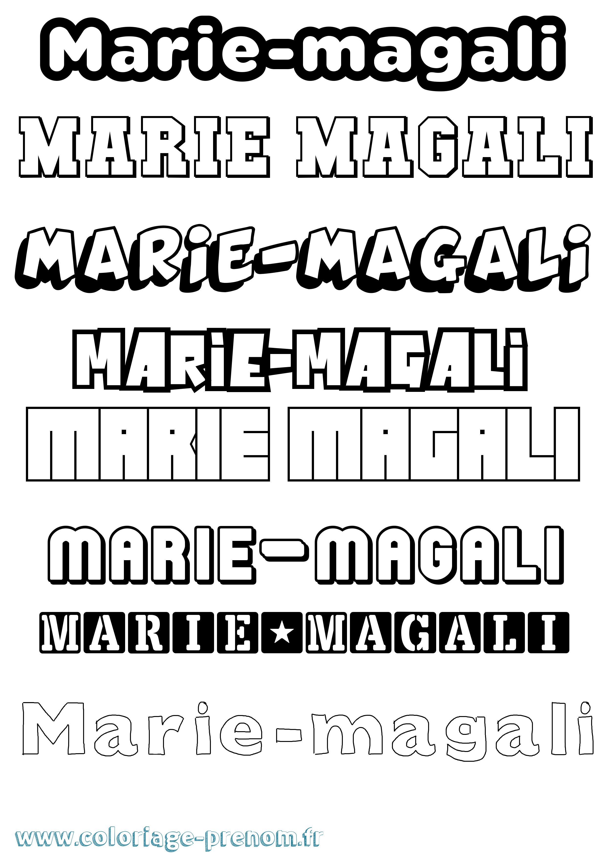 Coloriage Marie-Magali Simple Coloriage prénom Marie-Magali Simple