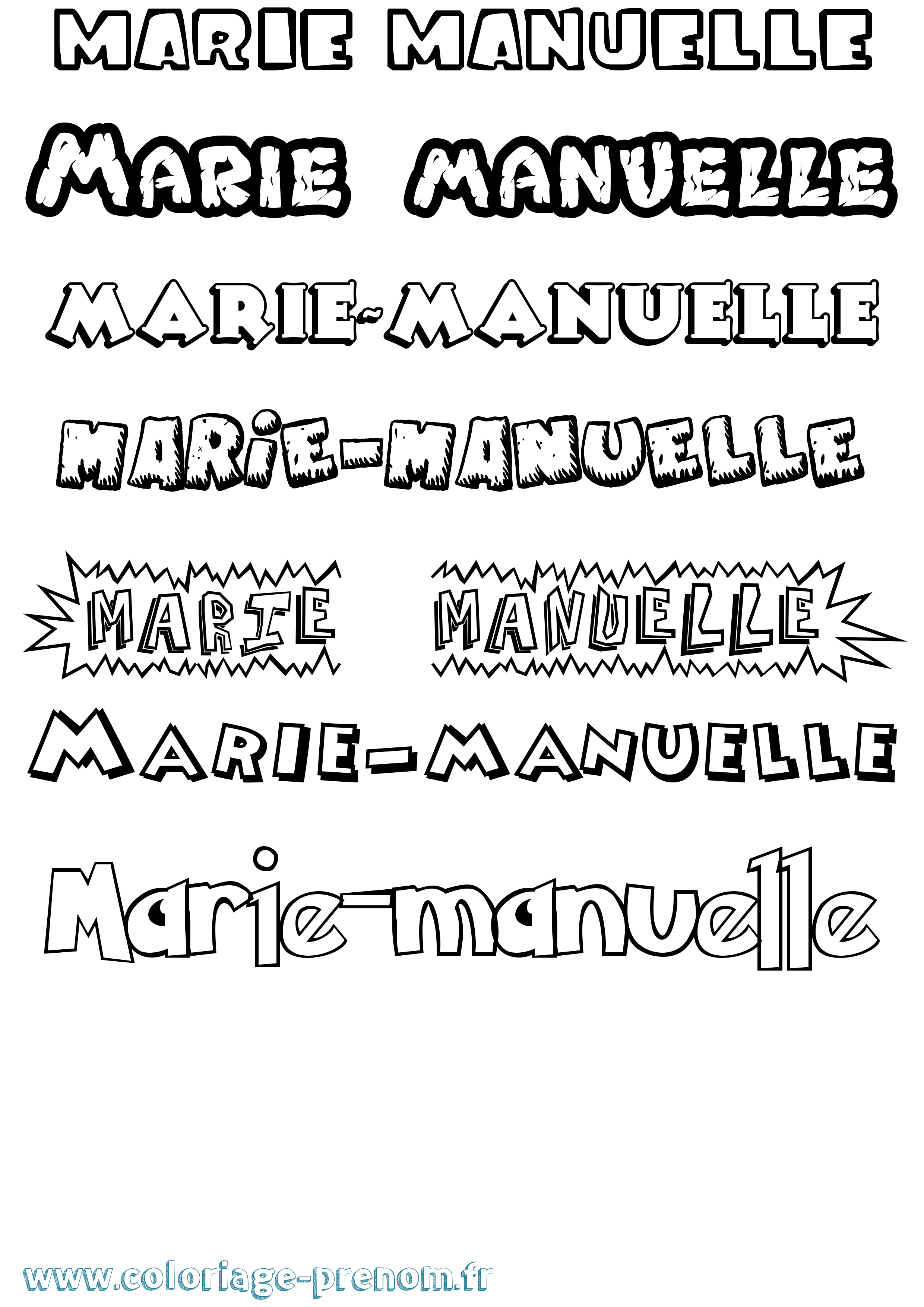 Coloriage Marie-Manuelle Dessin Animé Coloriage prénom Marie-Manuelle Dessin Animé
