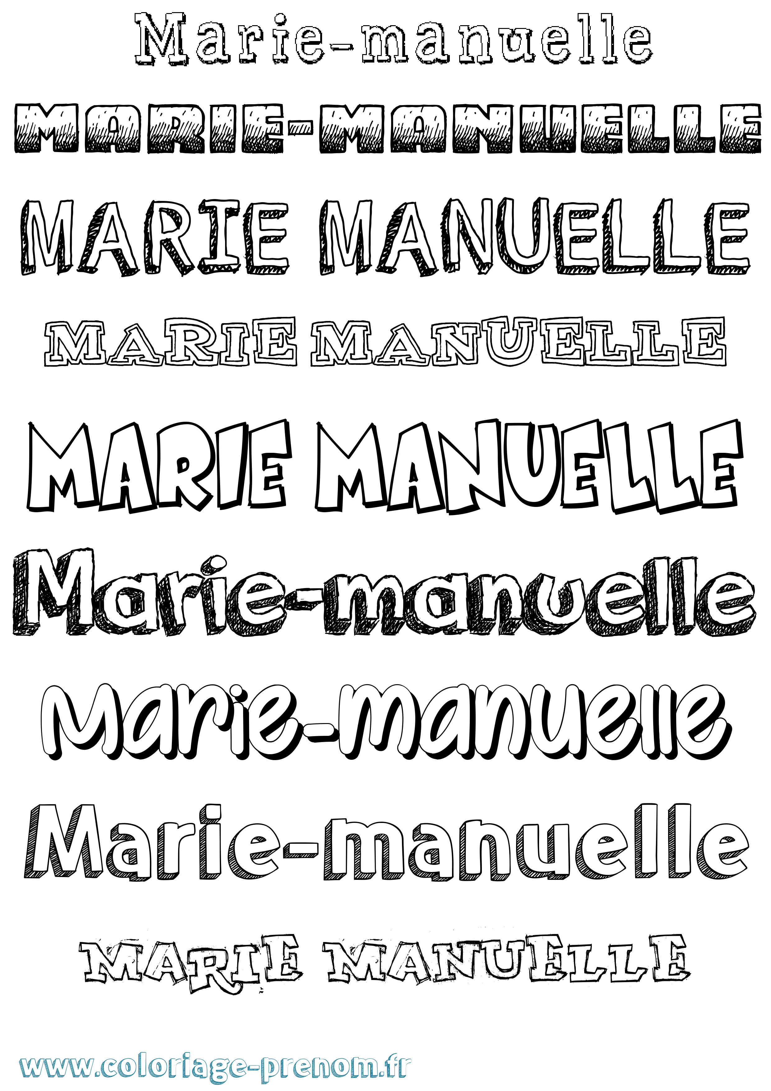 Coloriage Marie-Manuelle Dessiné Coloriage prénom Marie-Manuelle Dessiné