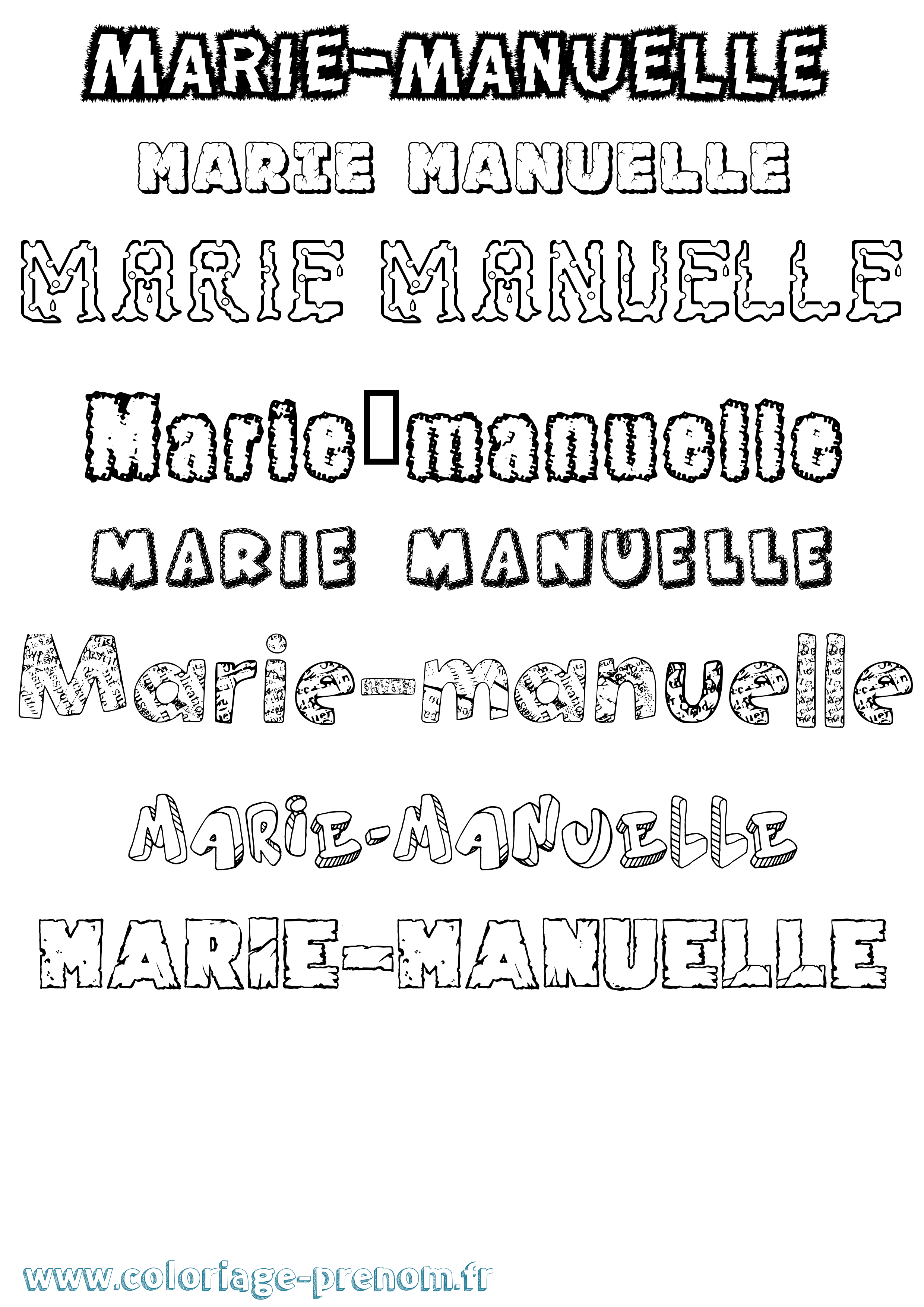 Coloriage Marie-Manuelle Destructuré Coloriage prénom Marie-Manuelle Destructuré