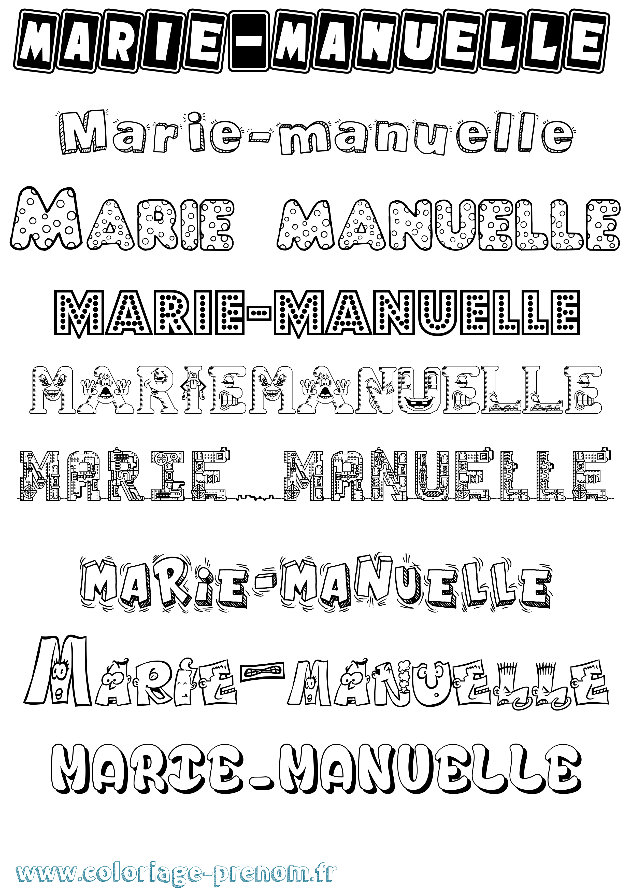 Coloriage Marie-Manuelle Fun Coloriage prénom Marie-Manuelle Fun