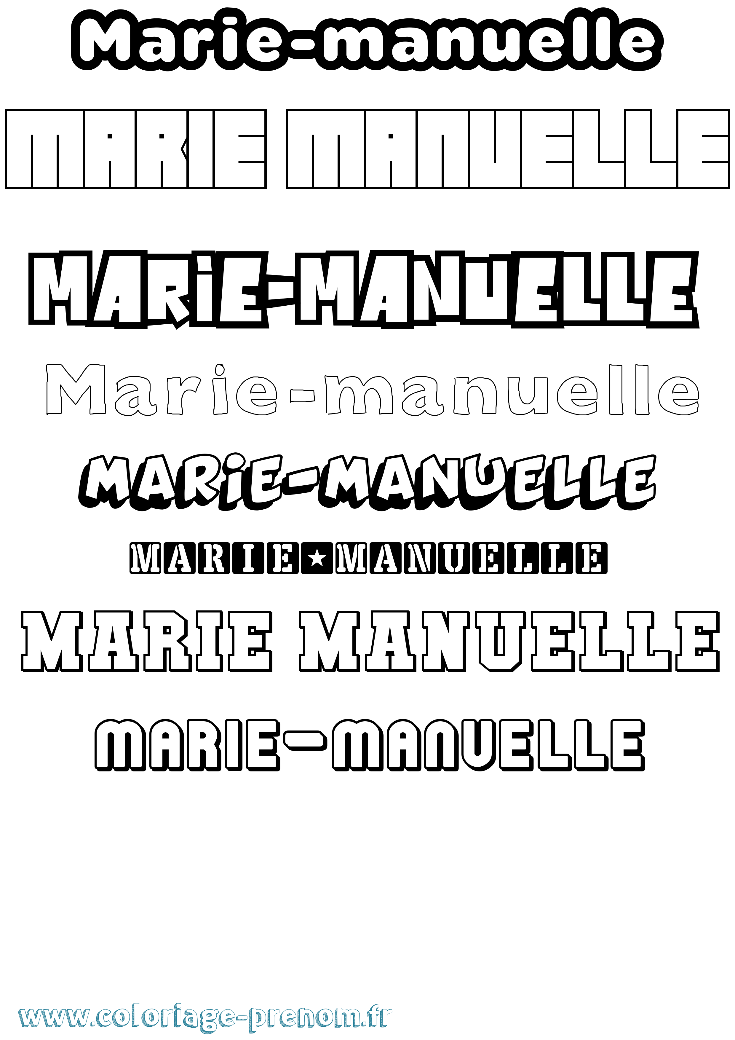 Coloriage Marie-Manuelle Simple Coloriage prénom Marie-Manuelle Simple
