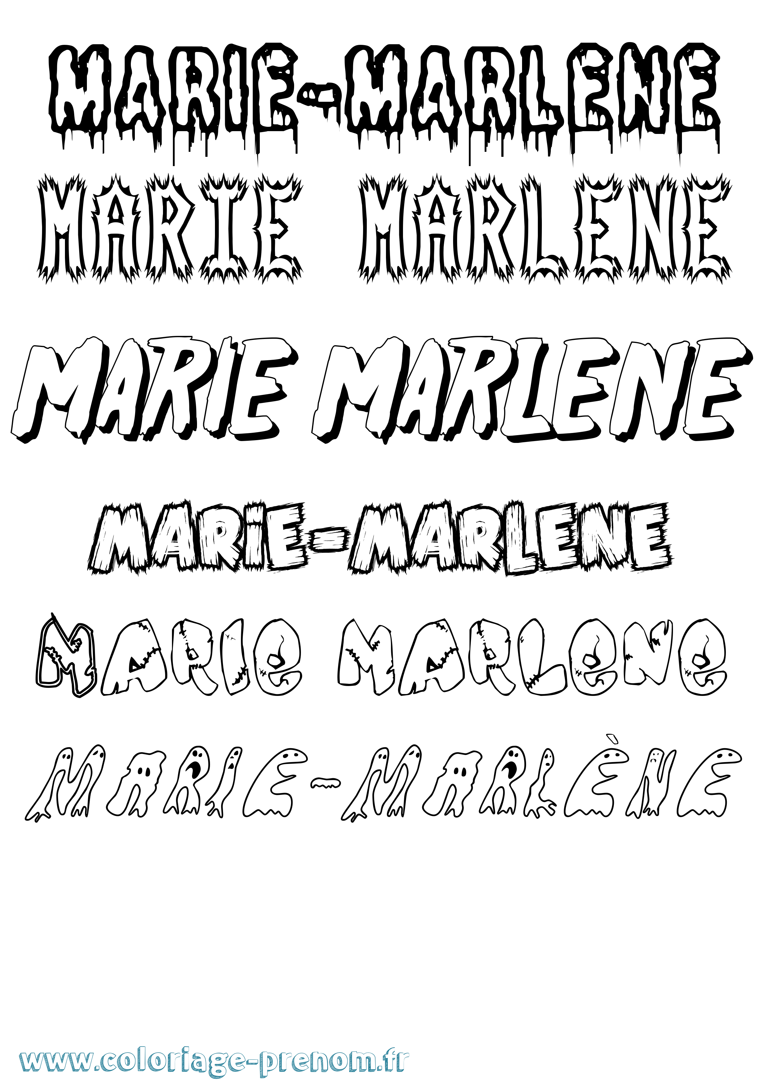 Coloriage Marie-Marlène Frisson Coloriage prénom Marie-Marlène Frisson