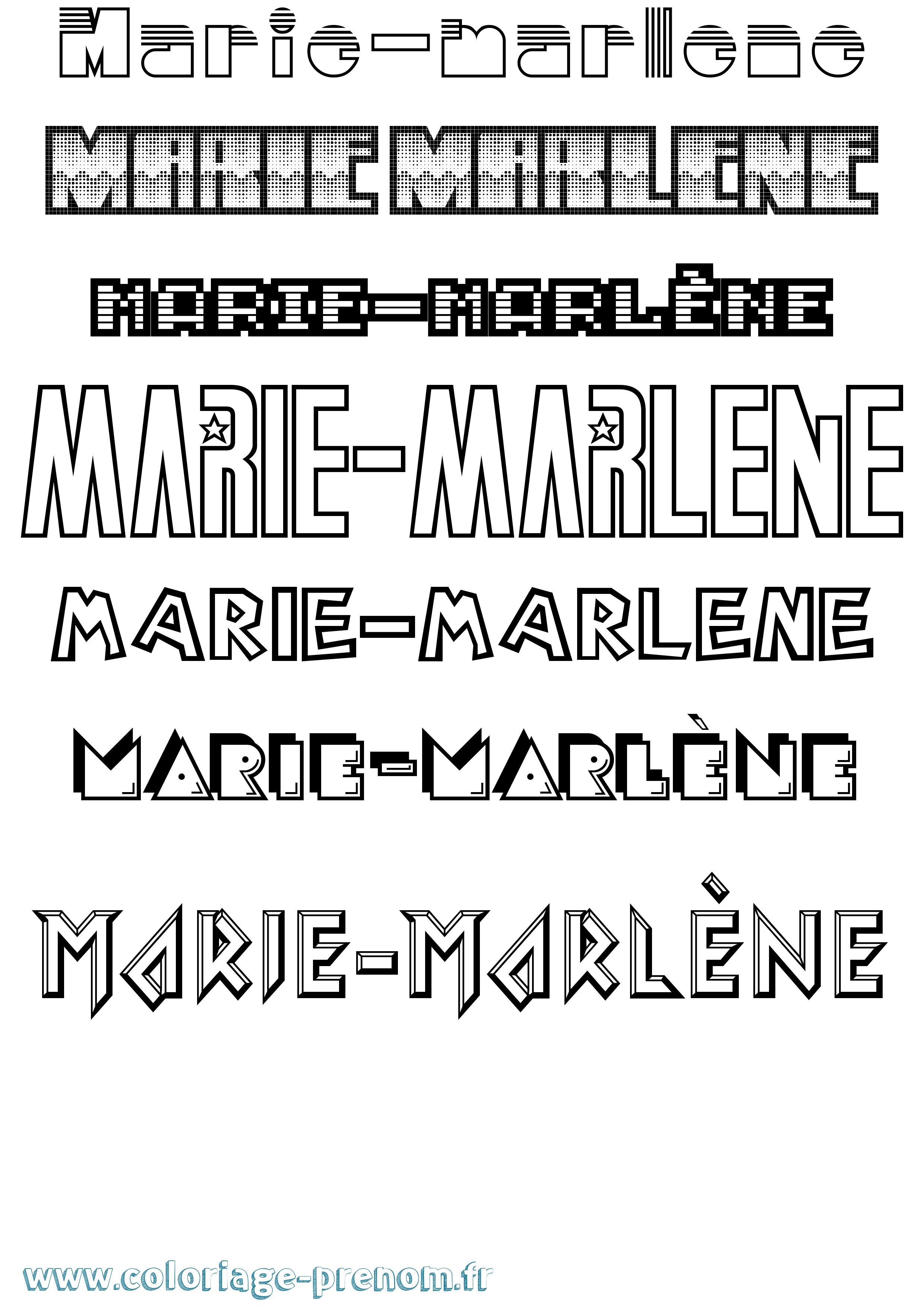 Coloriage Marie-Marlène Jeux Vidéos Coloriage prénom Marie-Marlène Jeux Vidéos