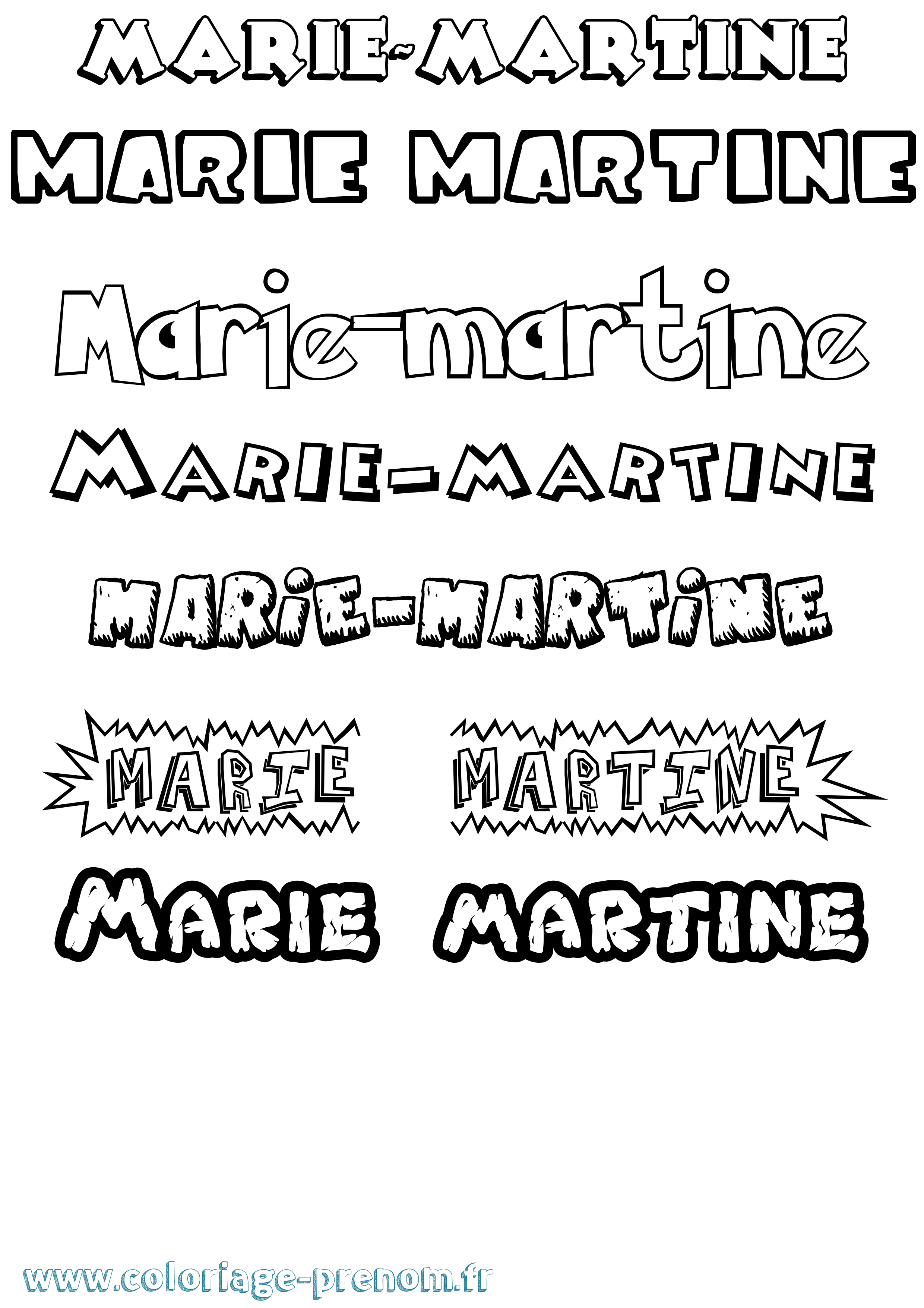 Coloriage Marie-Martine Dessin Animé Coloriage prénom Marie-Martine Dessin Animé