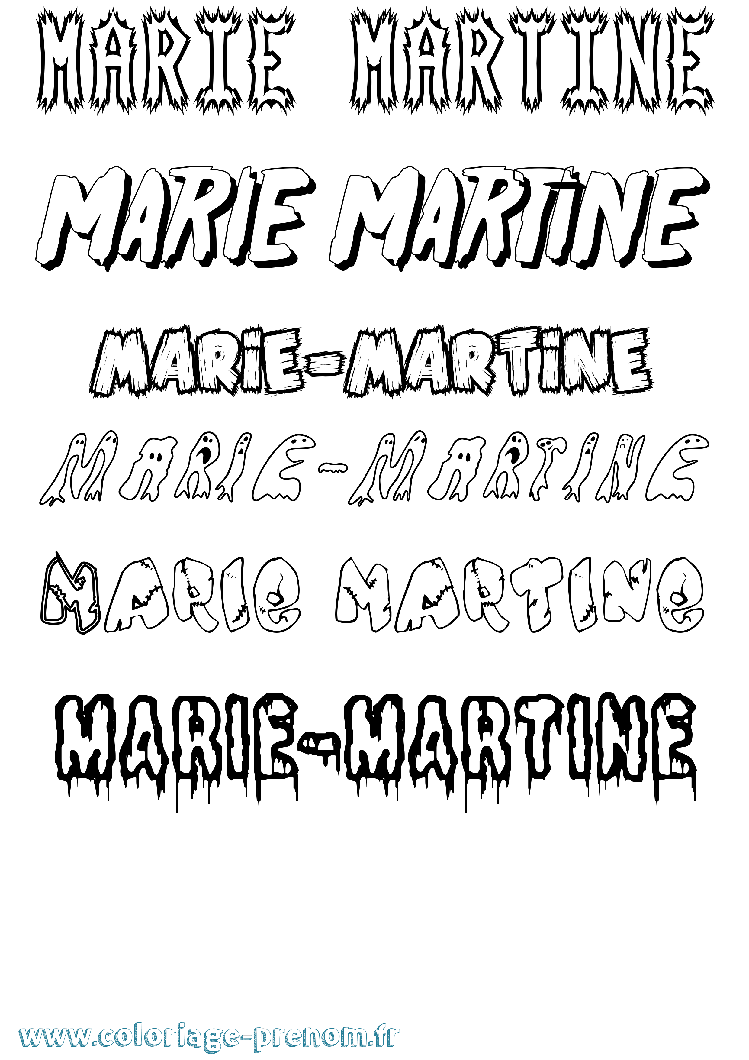Coloriage Marie-Martine Frisson Coloriage prénom Marie-Martine Frisson