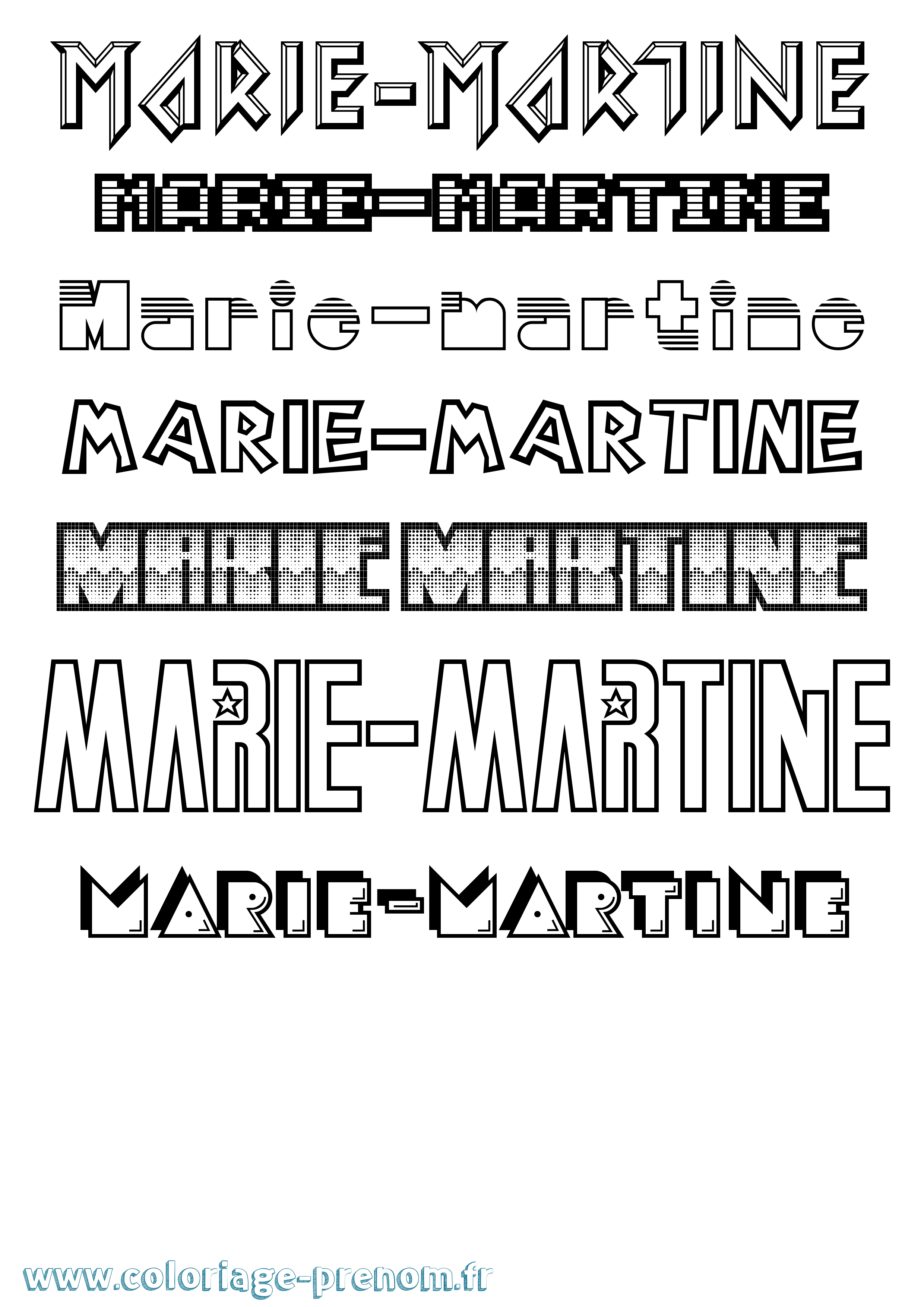 Coloriage Marie-Martine Jeux Vidéos Coloriage prénom Marie-Martine Jeux Vidéos