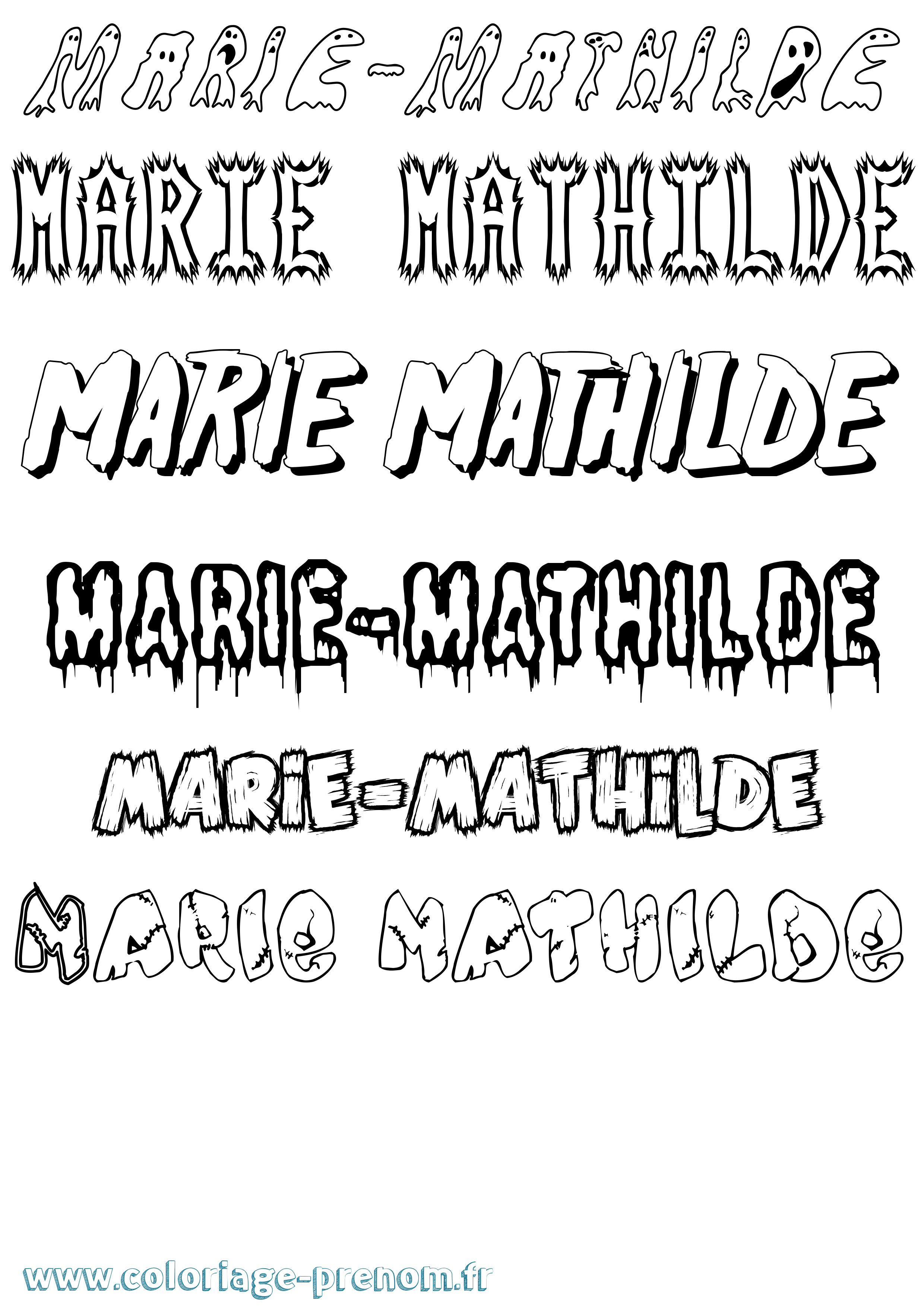 Coloriage Marie-Mathilde Frisson Coloriage prénom Marie-Mathilde Frisson