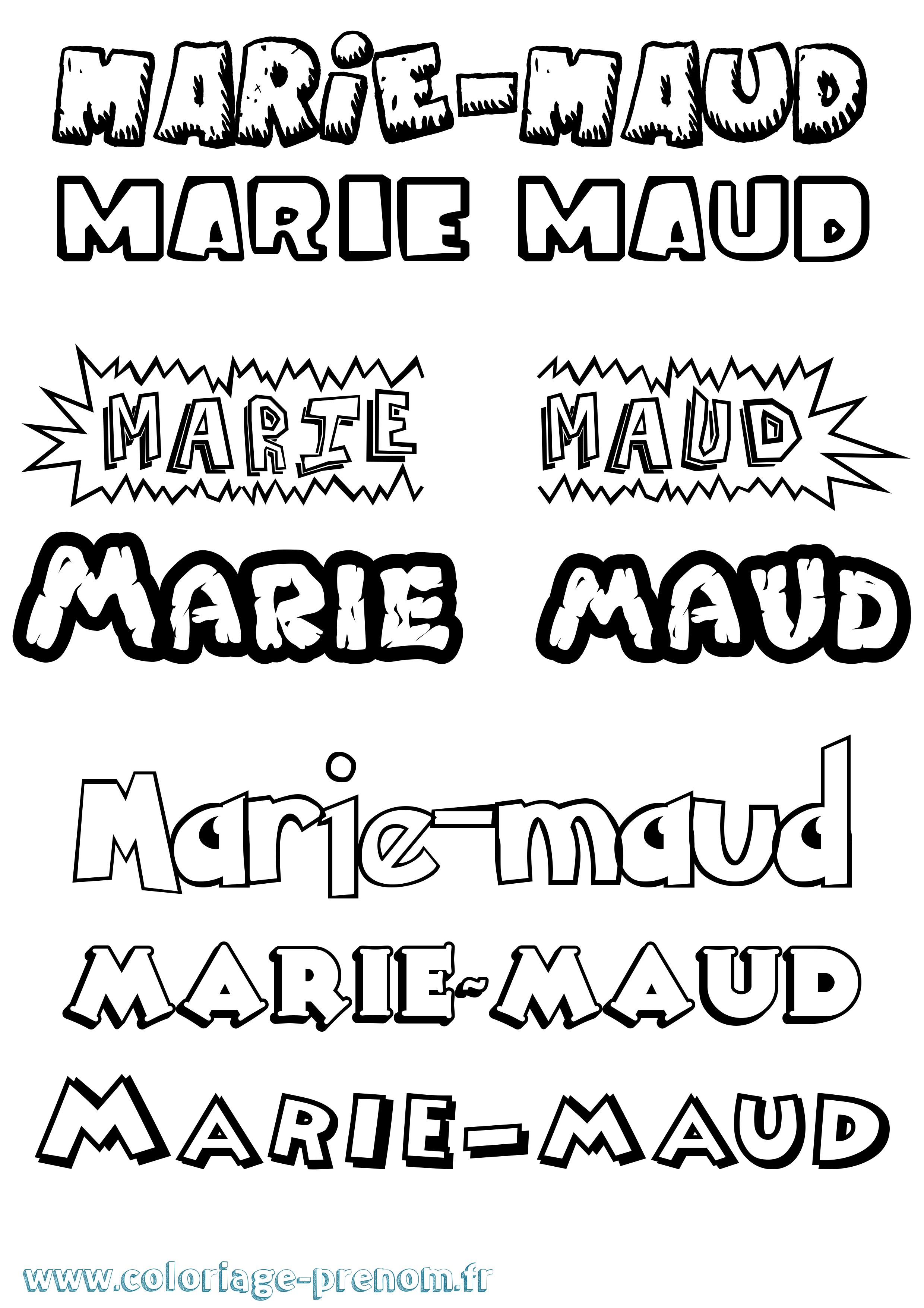 Coloriage Marie-Maud Dessin Animé Coloriage prénom Marie-Maud Dessin Animé