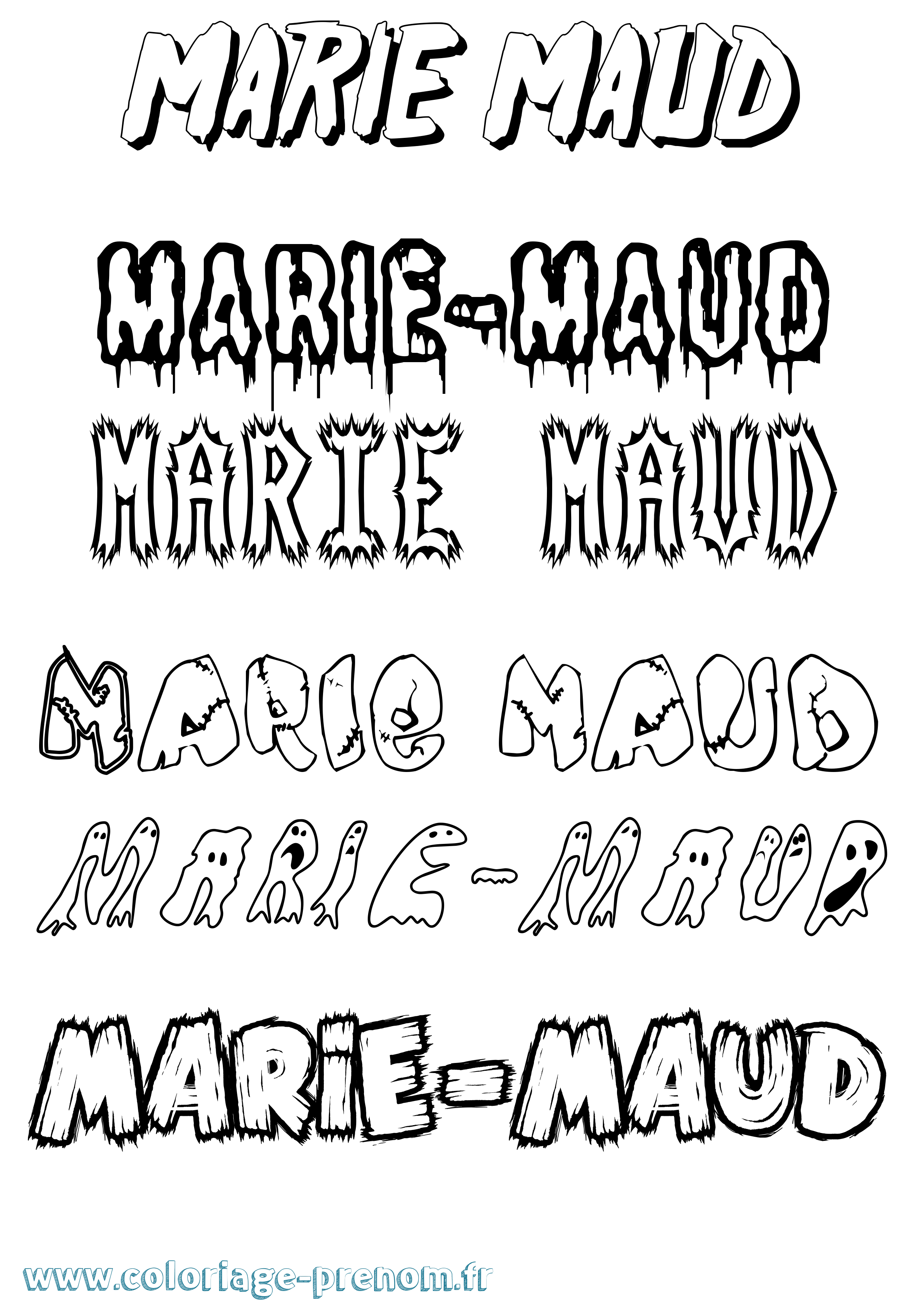 Coloriage Marie-Maud Frisson Coloriage prénom Marie-Maud Frisson
