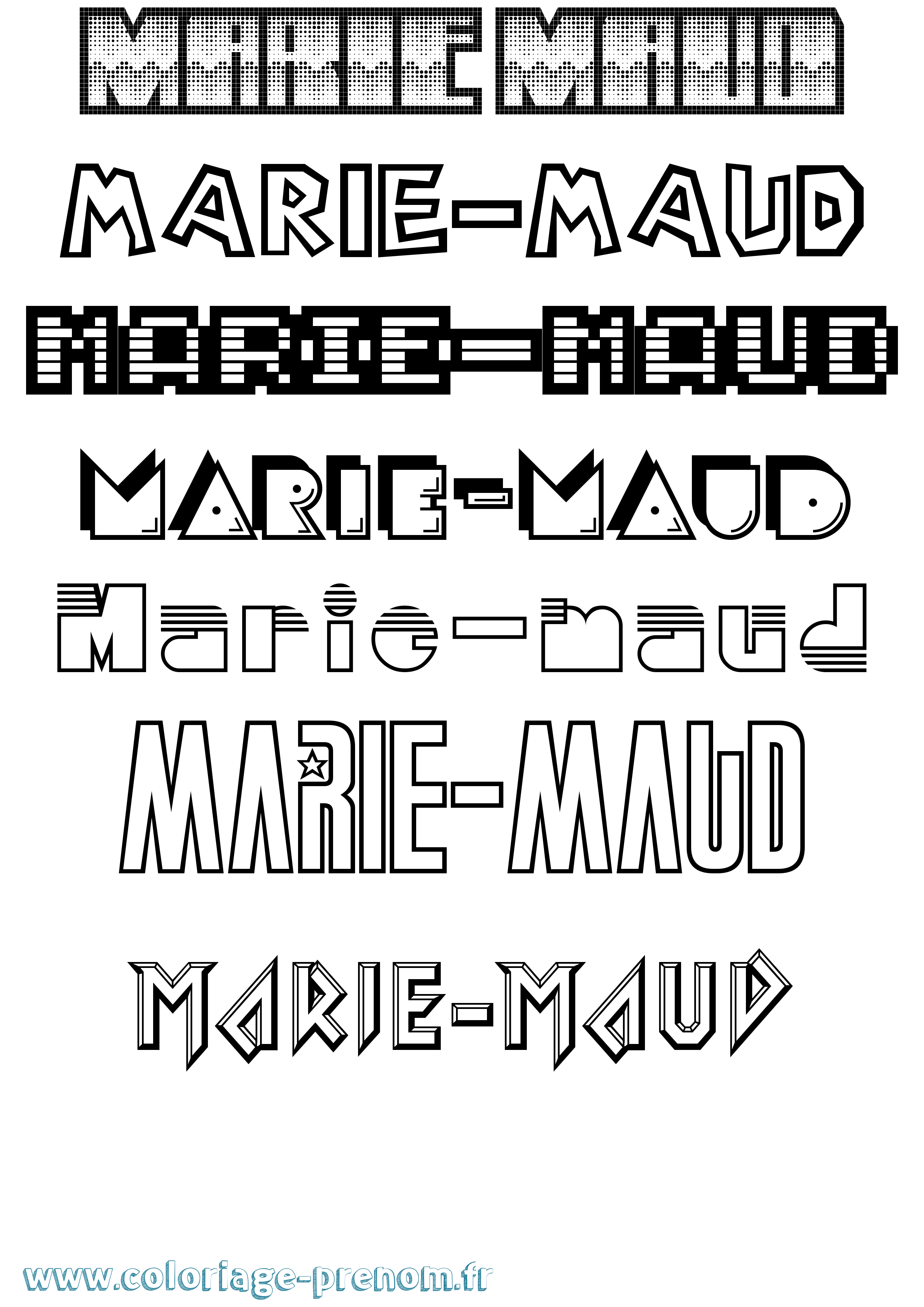 Coloriage Marie-Maud Jeux Vidéos Coloriage prénom Marie-Maud Jeux Vidéos