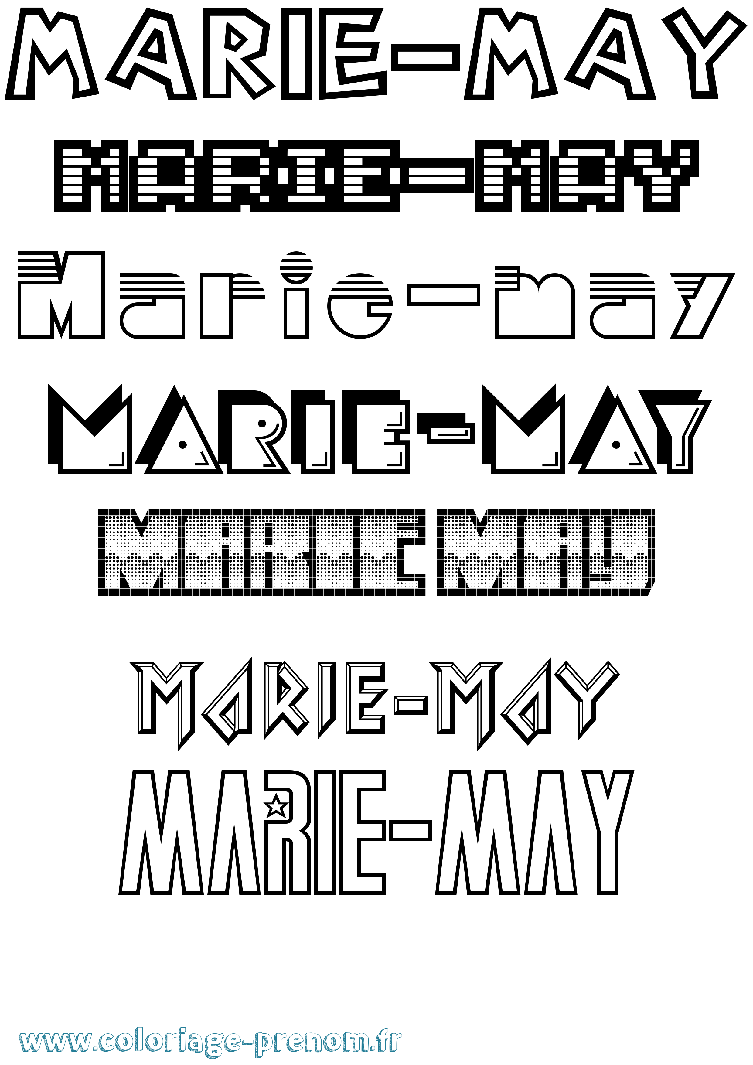 Coloriage Marie-May Jeux Vidéos Coloriage prénom Marie-May Jeux Vidéos