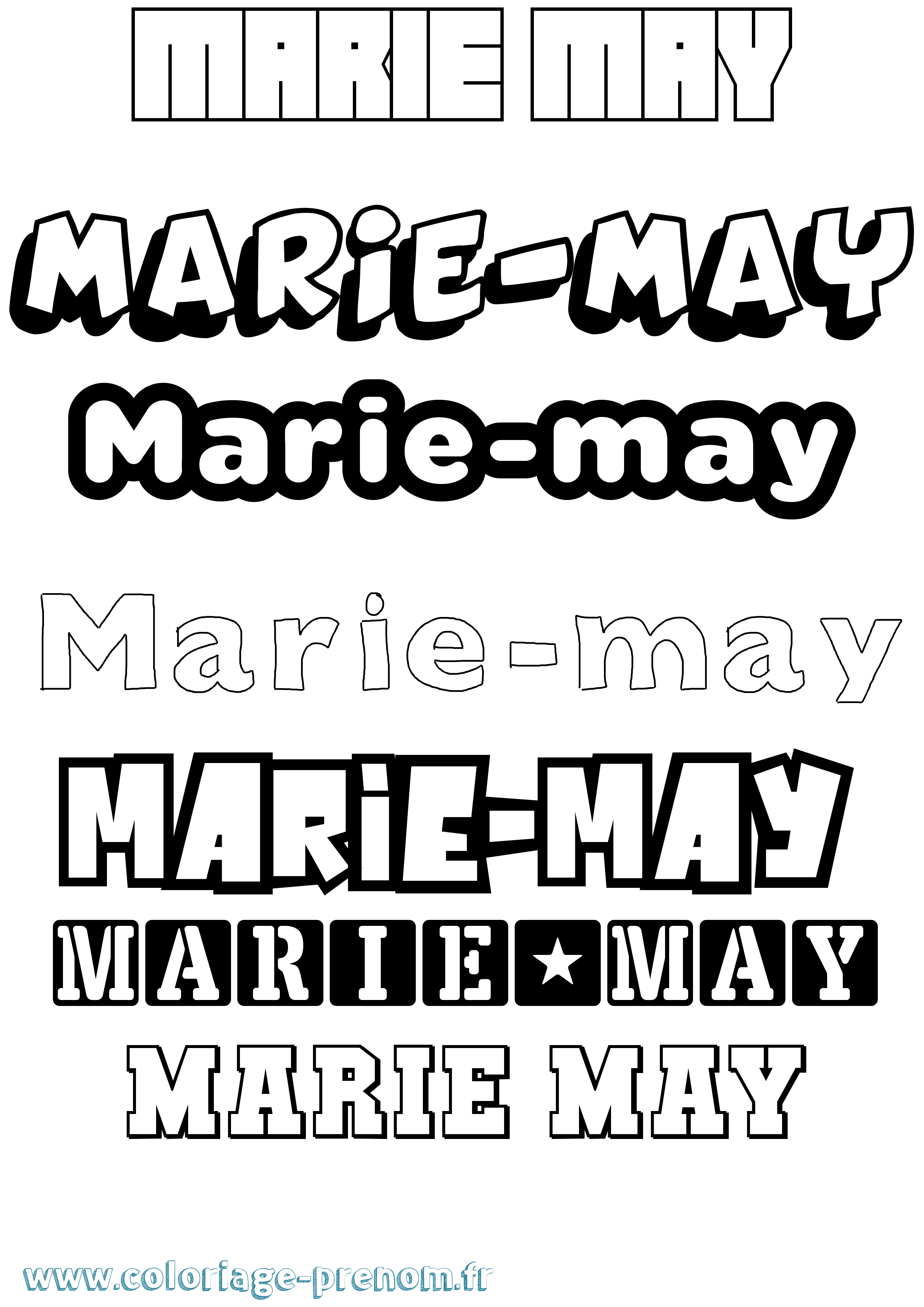 Coloriage Marie-May Simple Coloriage prénom Marie-May Simple