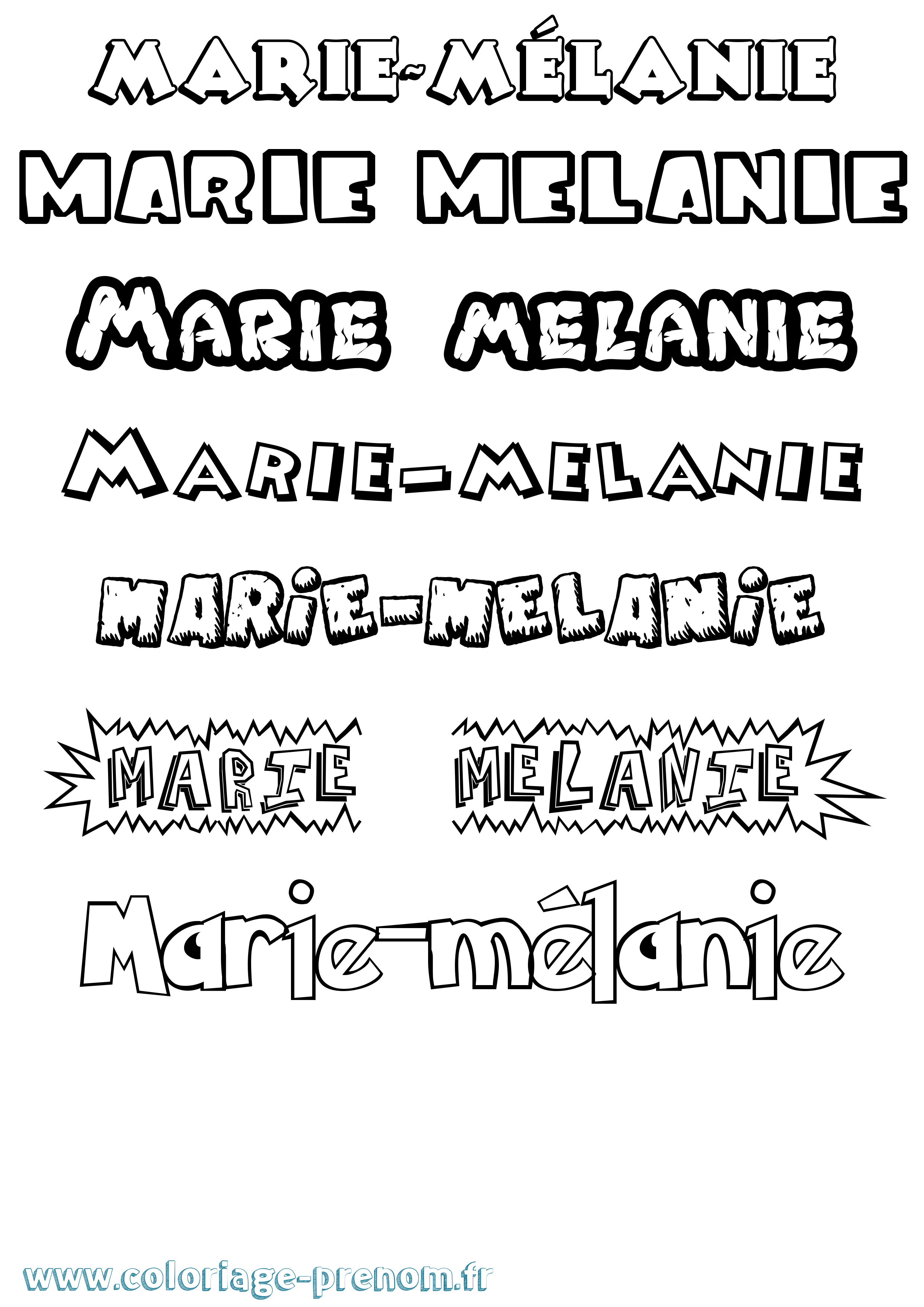 Coloriage Marie-Mélanie Dessin Animé Coloriage prénom Marie-Mélanie Dessin Animé