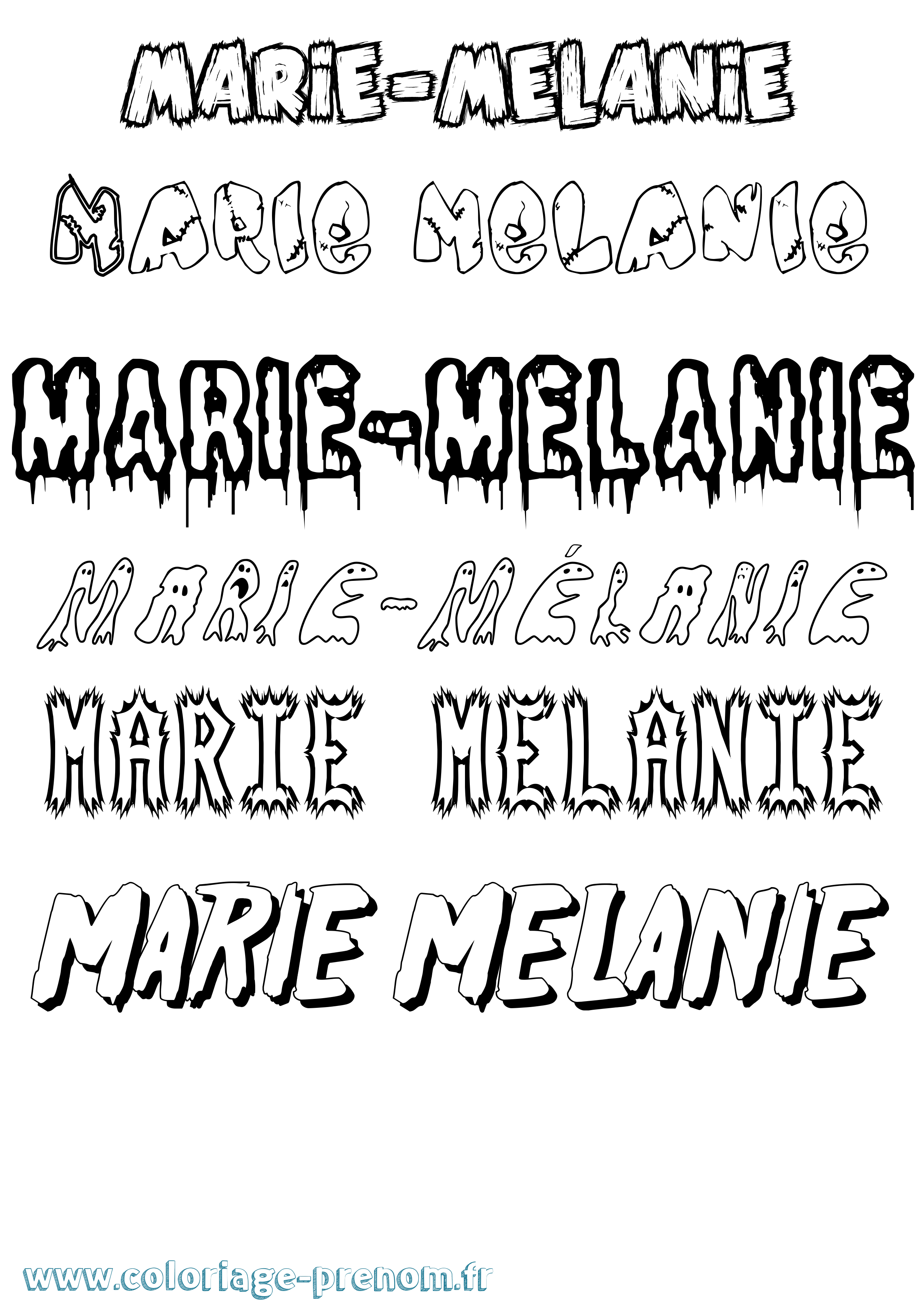 Coloriage Marie-Mélanie Frisson Coloriage prénom Marie-Mélanie Frisson