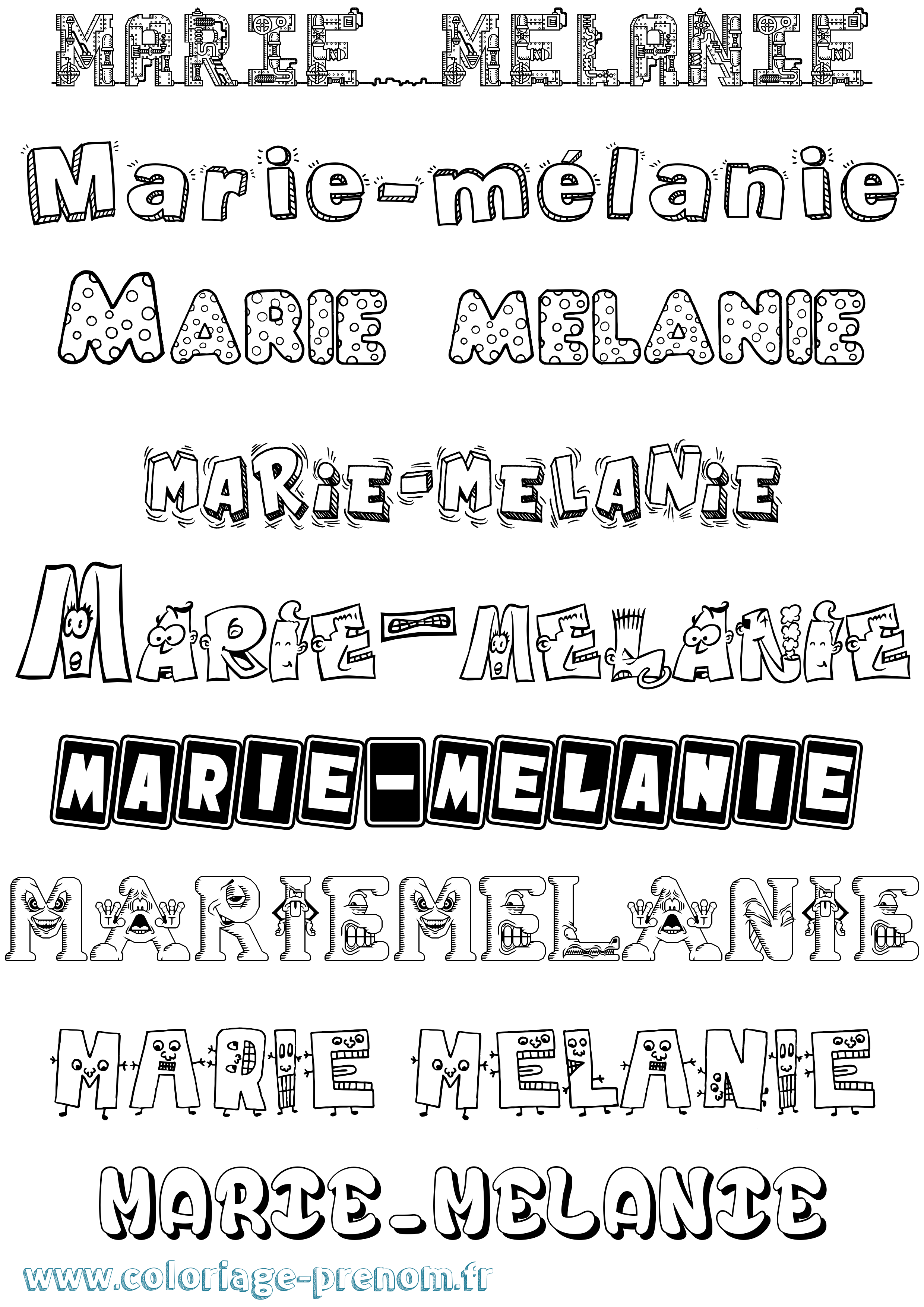 Coloriage Marie-Mélanie Fun Coloriage prénom Marie-Mélanie Fun
