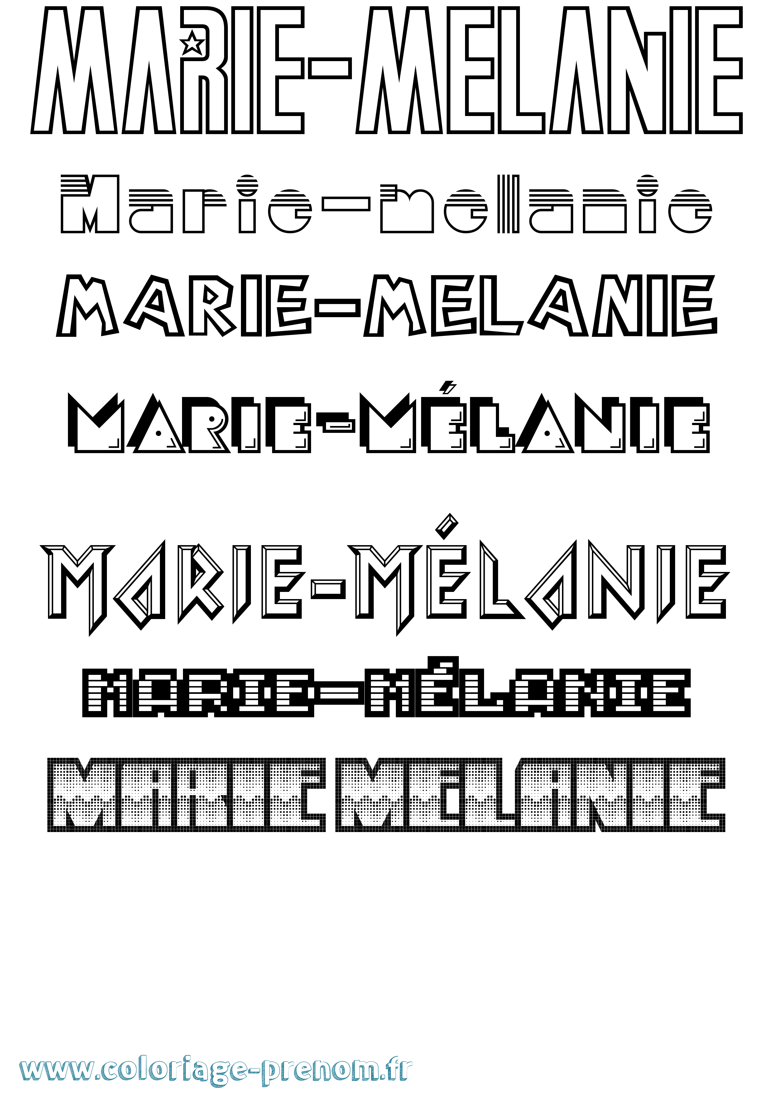 Coloriage Marie-Mélanie Jeux Vidéos Coloriage prénom Marie-Mélanie Jeux Vidéos
