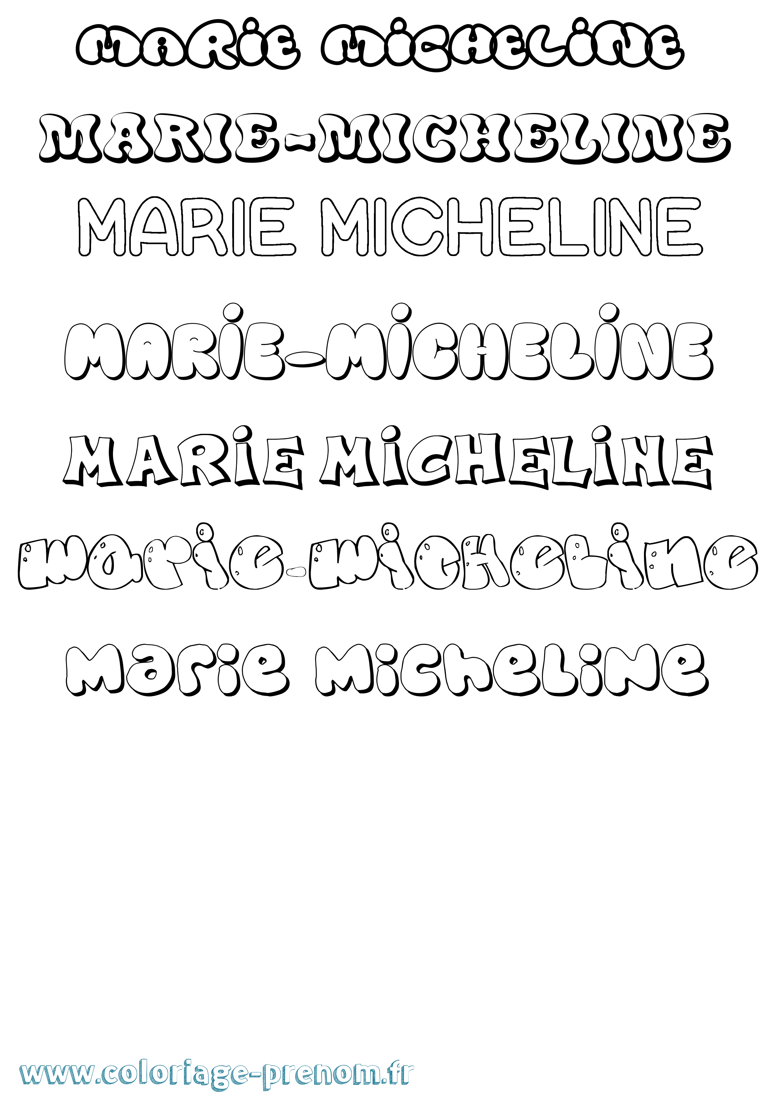 Coloriage Marie-Micheline Bubble Coloriage prénom Marie-Micheline Bubble