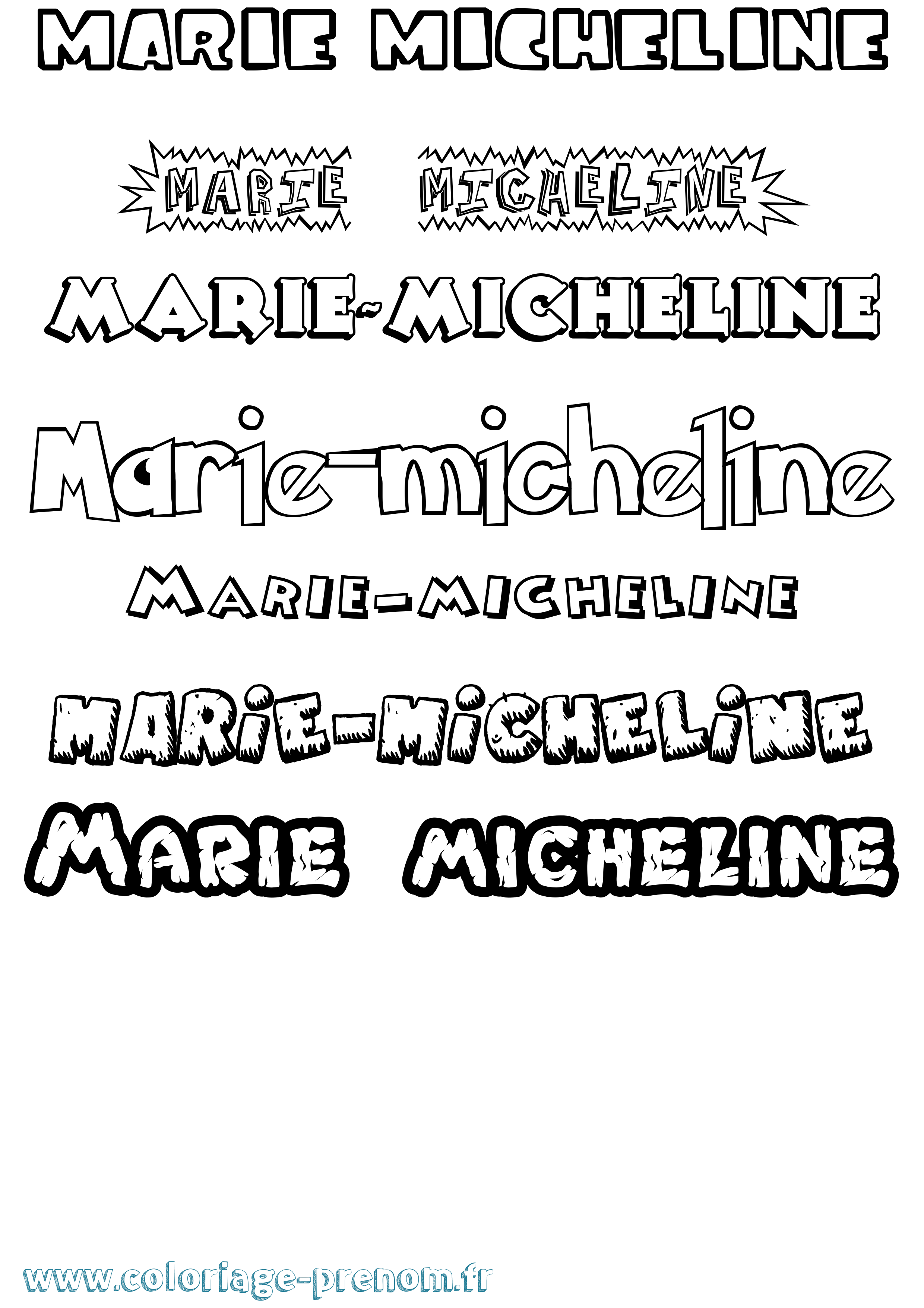 Coloriage Marie-Micheline Dessin Animé Coloriage prénom Marie-Micheline Dessin Animé