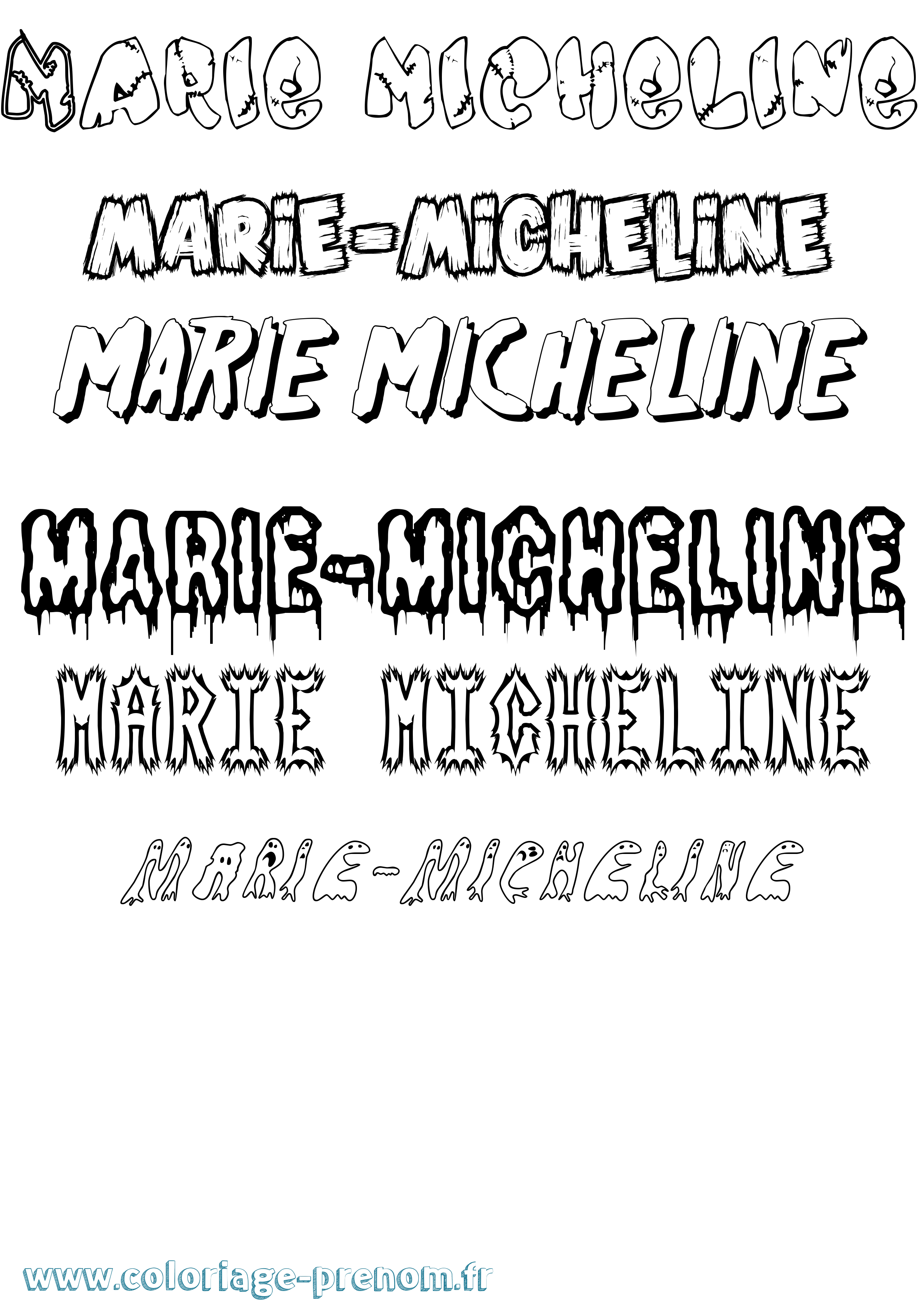 Coloriage Marie-Micheline Frisson Coloriage prénom Marie-Micheline Frisson