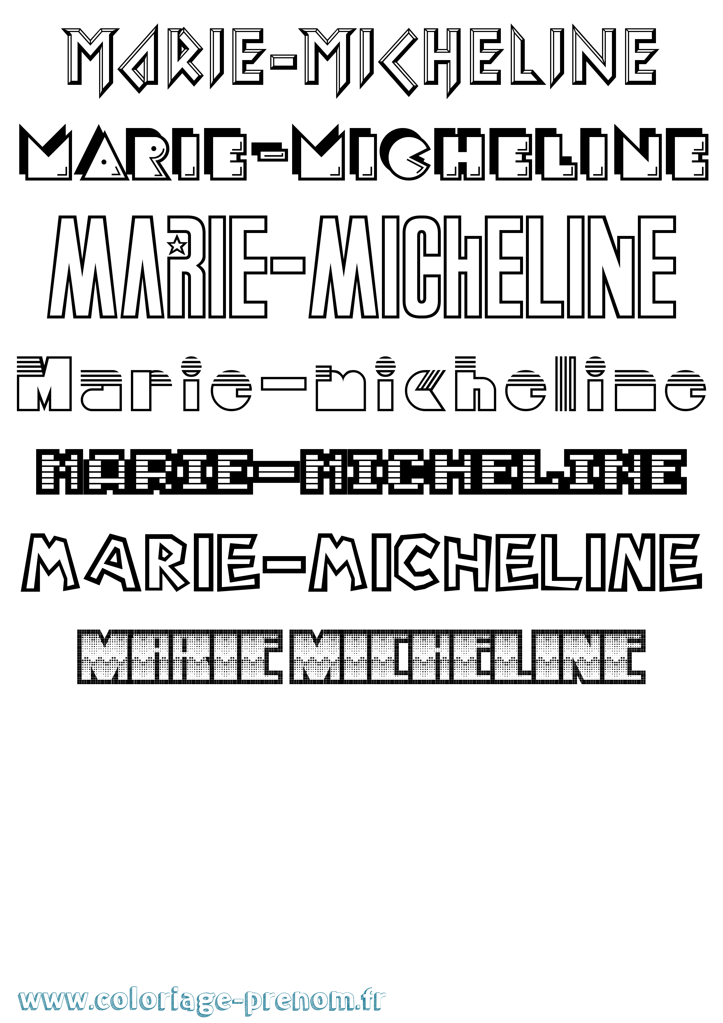 Coloriage Marie-Micheline Jeux Vidéos Coloriage prénom Marie-Micheline Jeux Vidéos