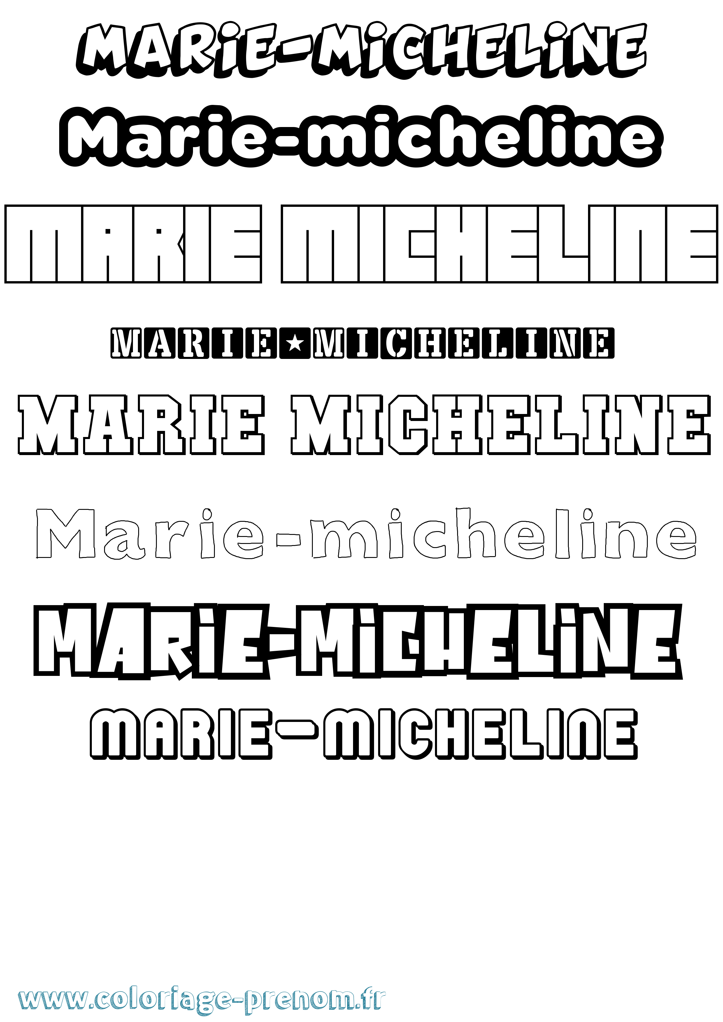Coloriage Marie-Micheline Simple Coloriage prénom Marie-Micheline Simple