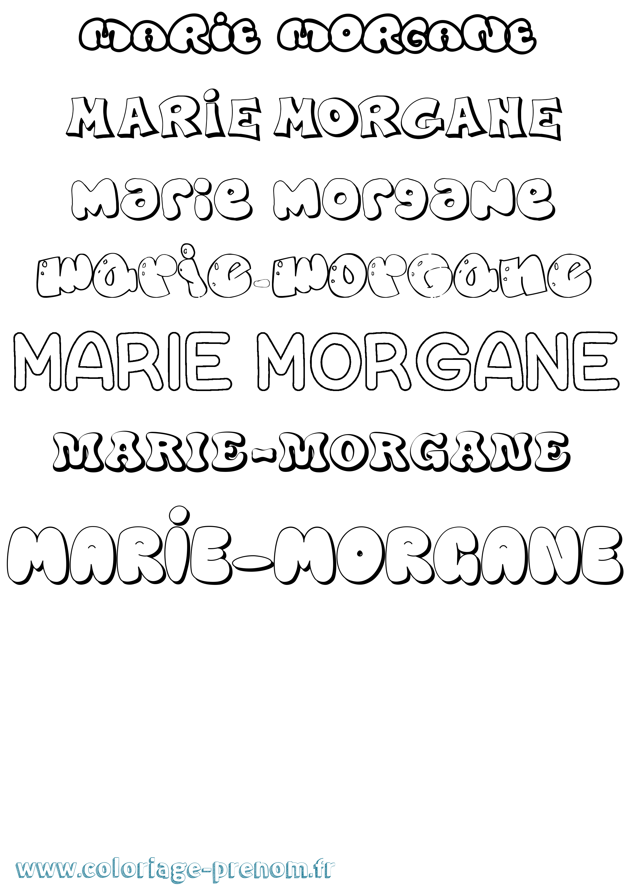 Coloriage Marie-Morgane Bubble Coloriage prénom Marie-Morgane Bubble