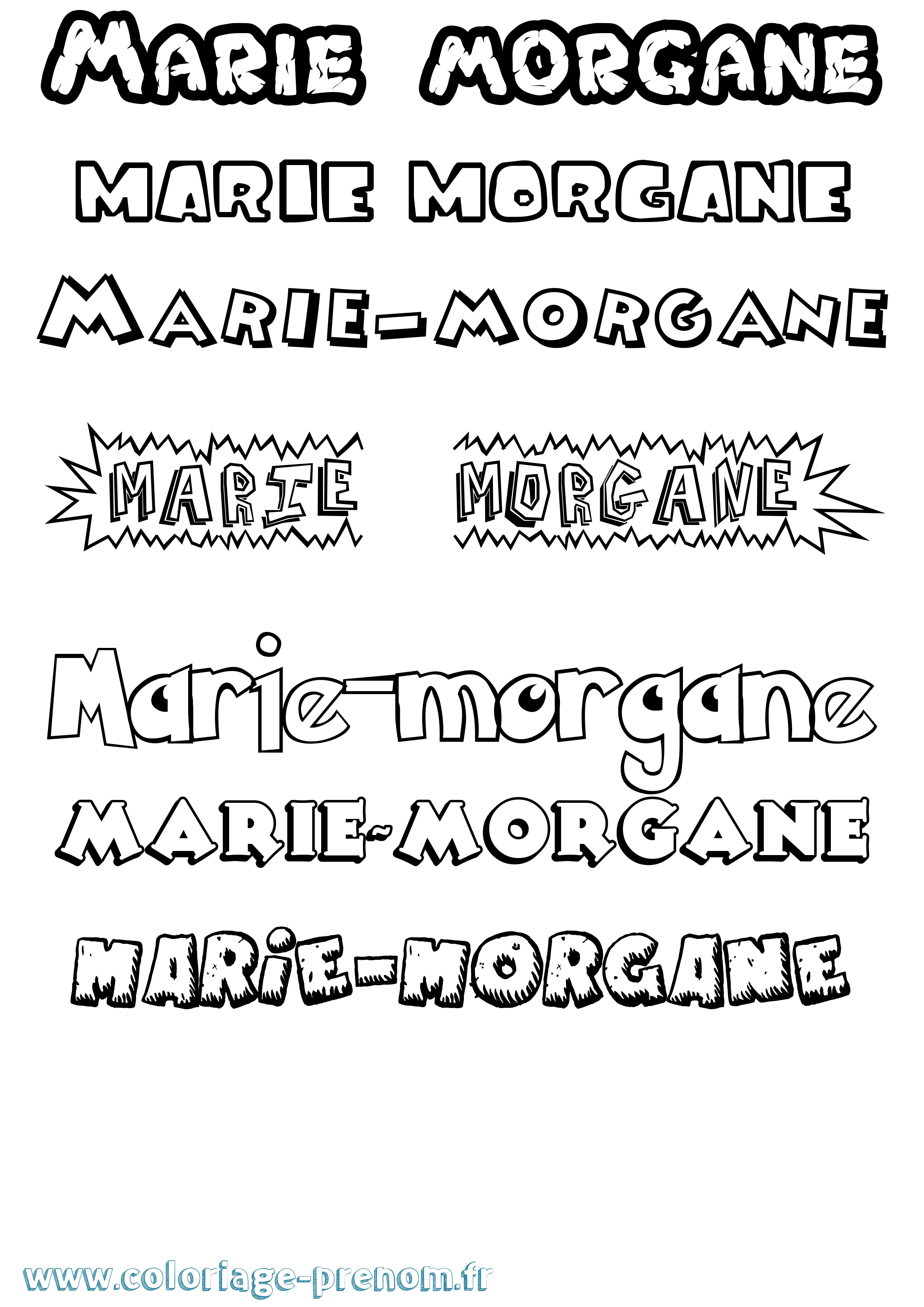 Coloriage Marie-Morgane Dessin Animé Coloriage prénom Marie-Morgane Dessin Animé