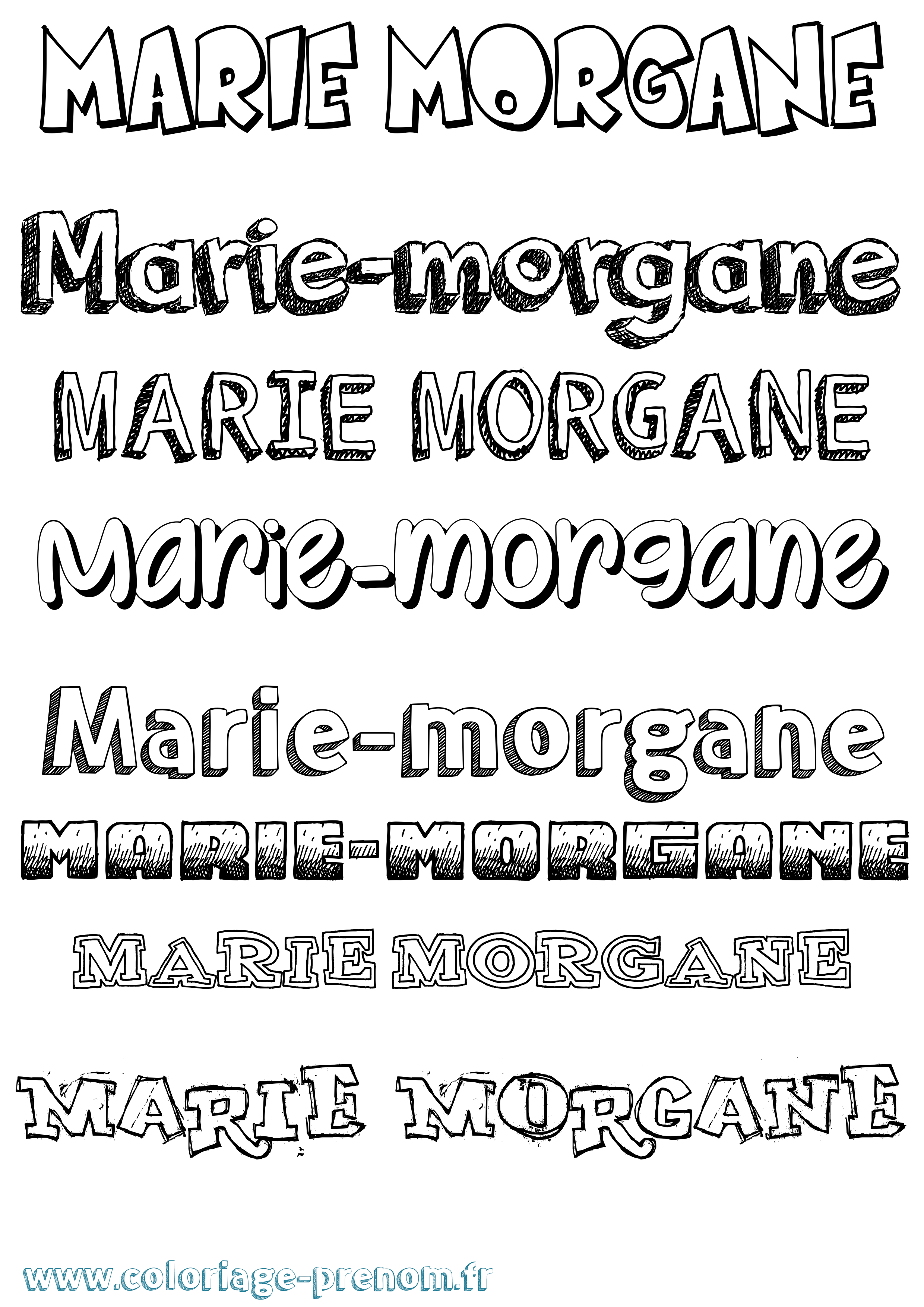 Coloriage Marie-Morgane Dessiné Coloriage prénom Marie-Morgane Dessiné