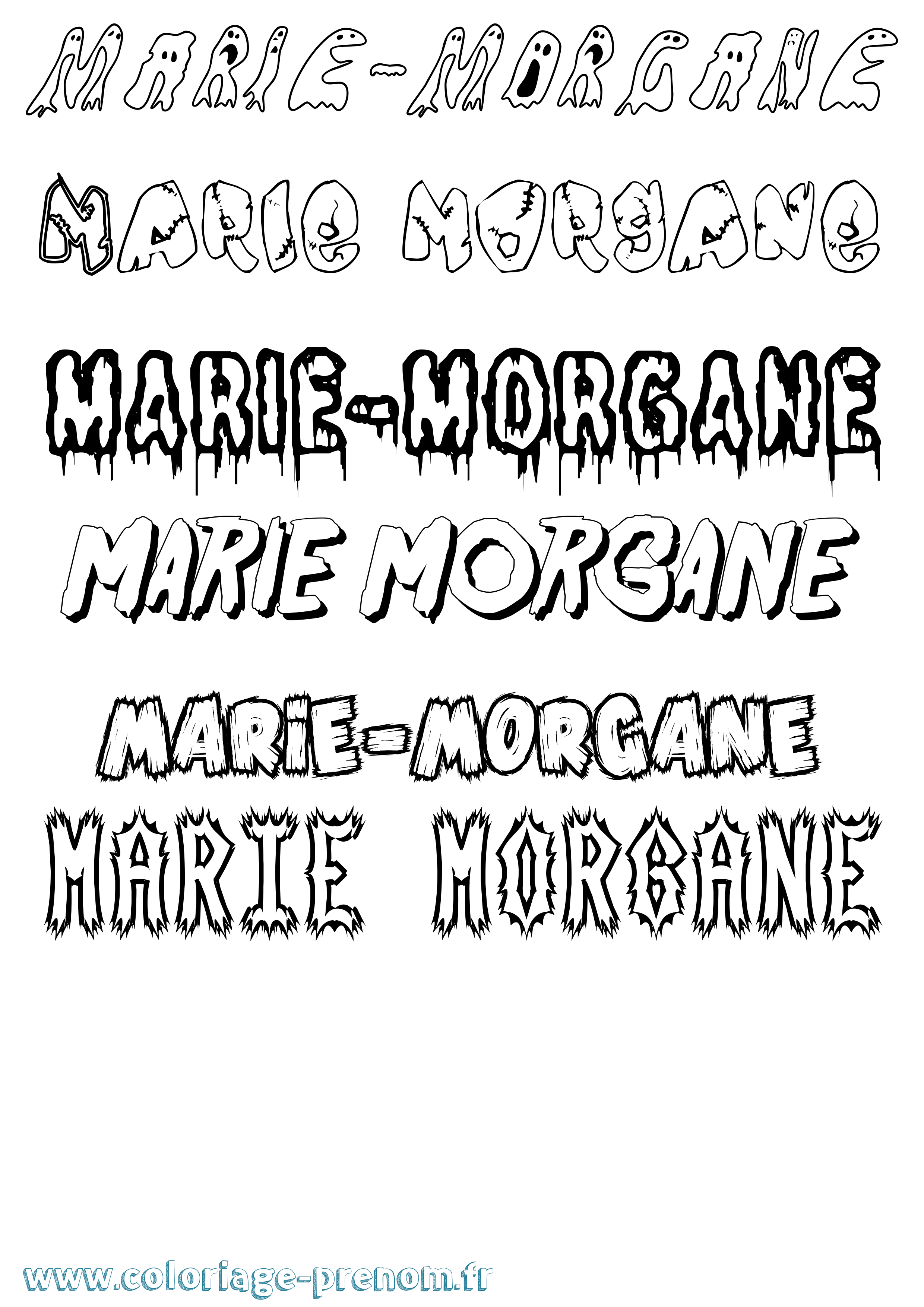 Coloriage Marie-Morgane Frisson Coloriage prénom Marie-Morgane Frisson