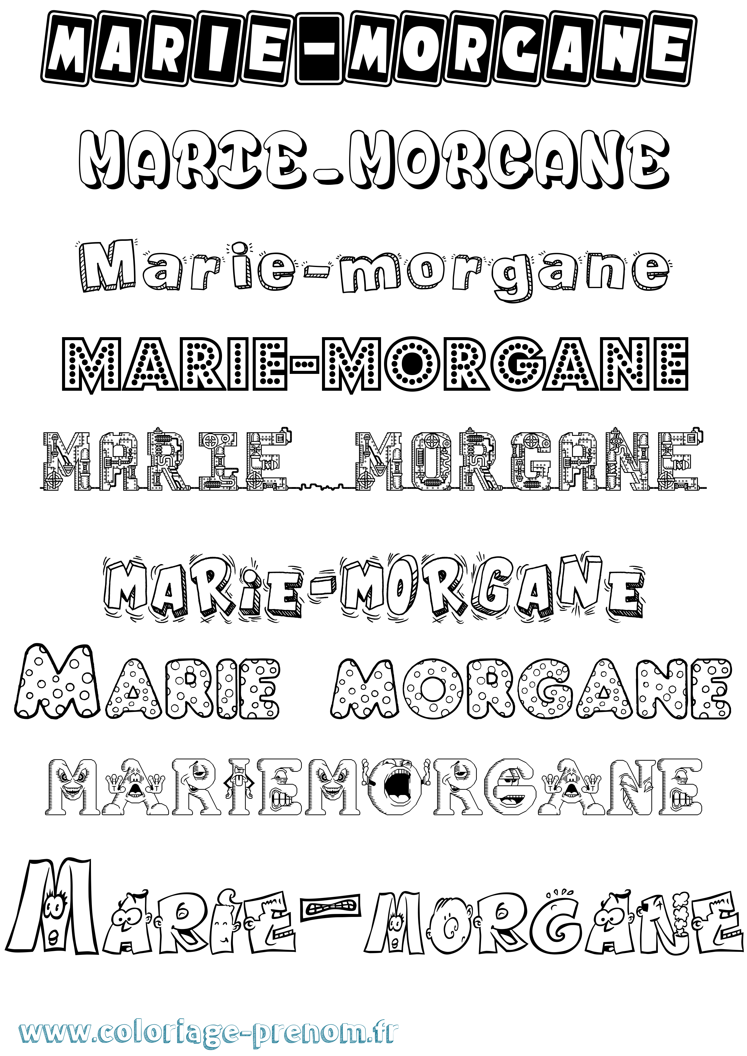 Coloriage Marie-Morgane Fun Coloriage prénom Marie-Morgane Fun