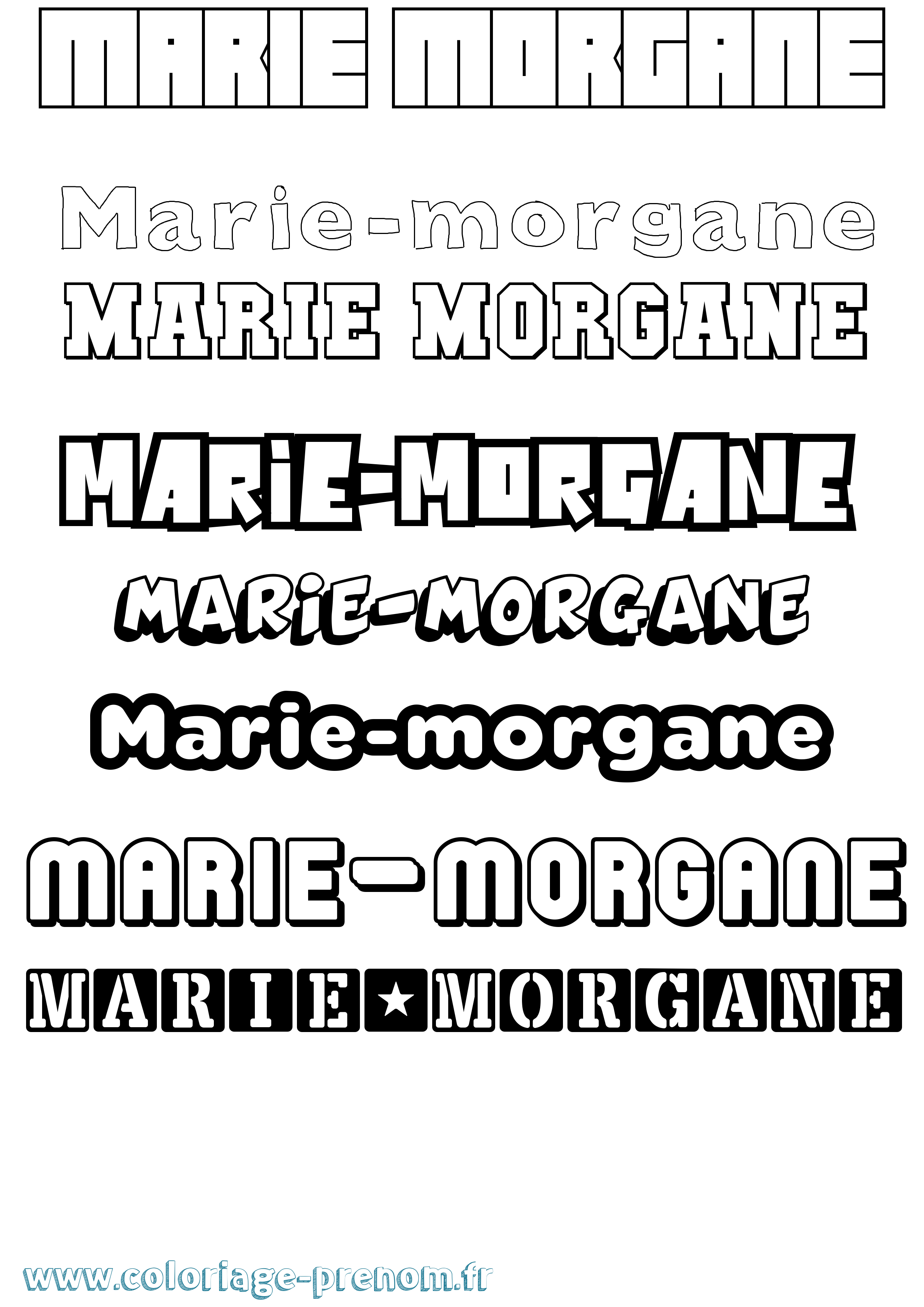 Coloriage Marie-Morgane Simple Coloriage prénom Marie-Morgane Simple