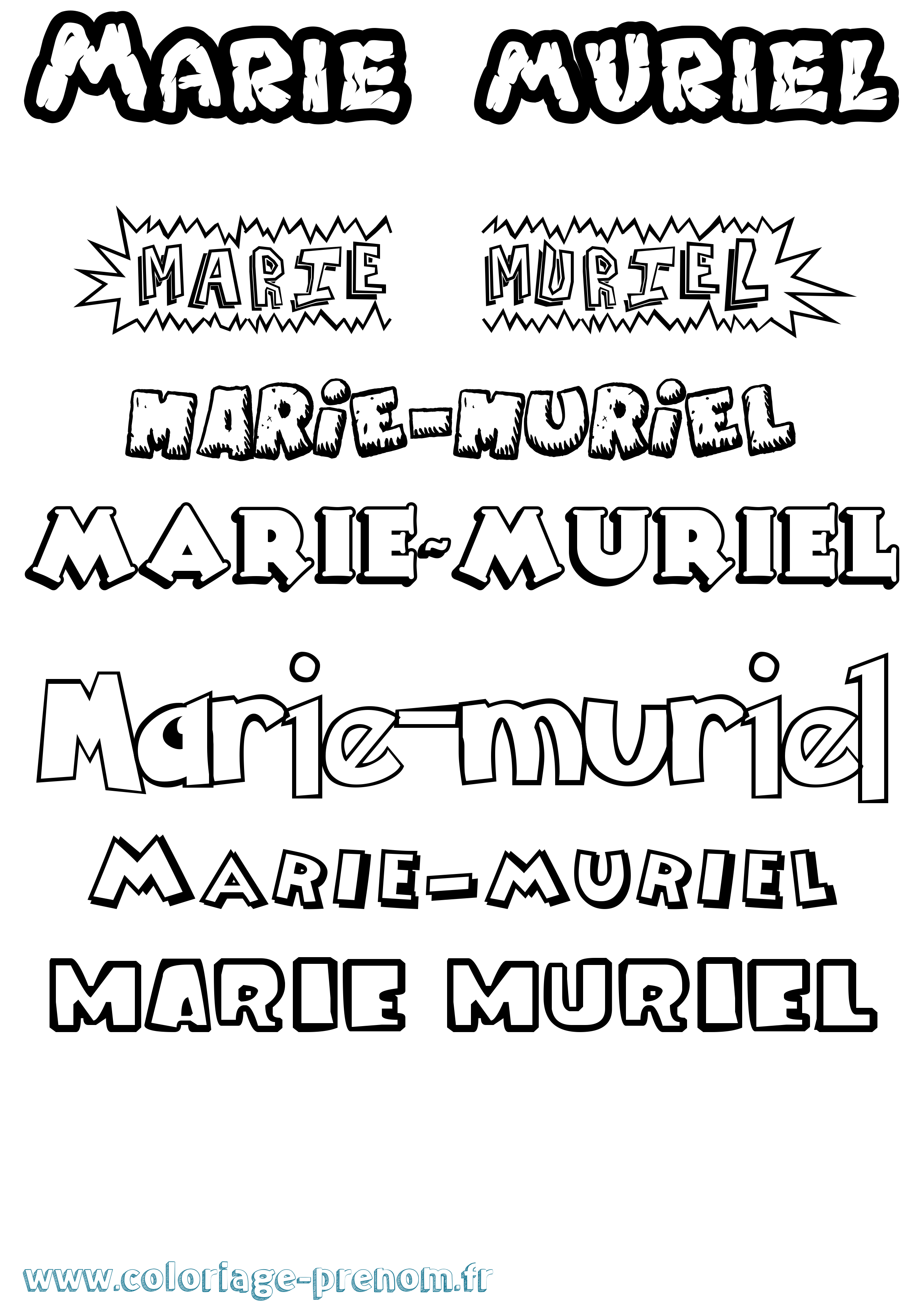 Coloriage Marie-Muriel Dessin Animé Coloriage prénom Marie-Muriel Dessin Animé