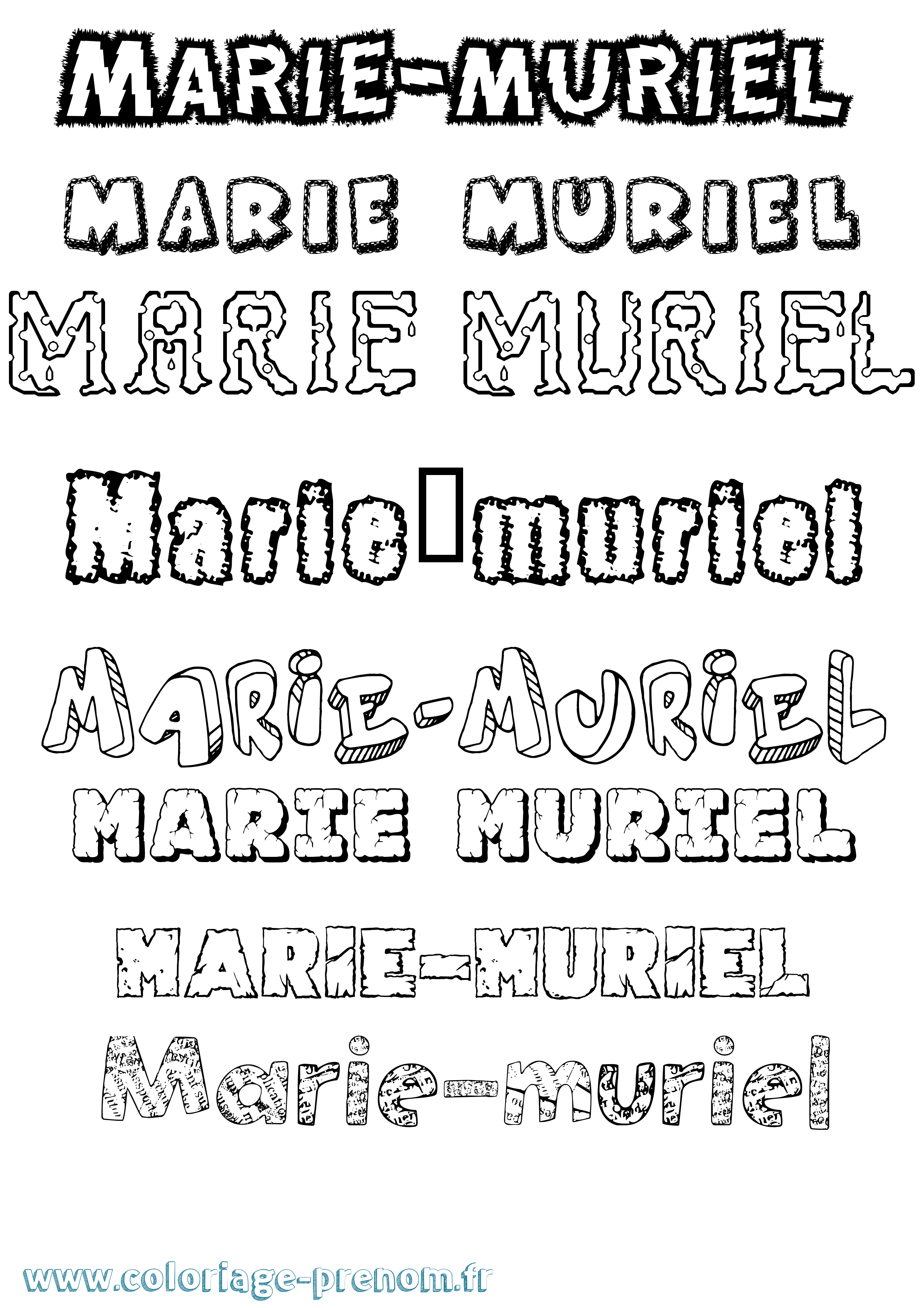 Coloriage Marie-Muriel Destructuré Coloriage prénom Marie-Muriel Destructuré