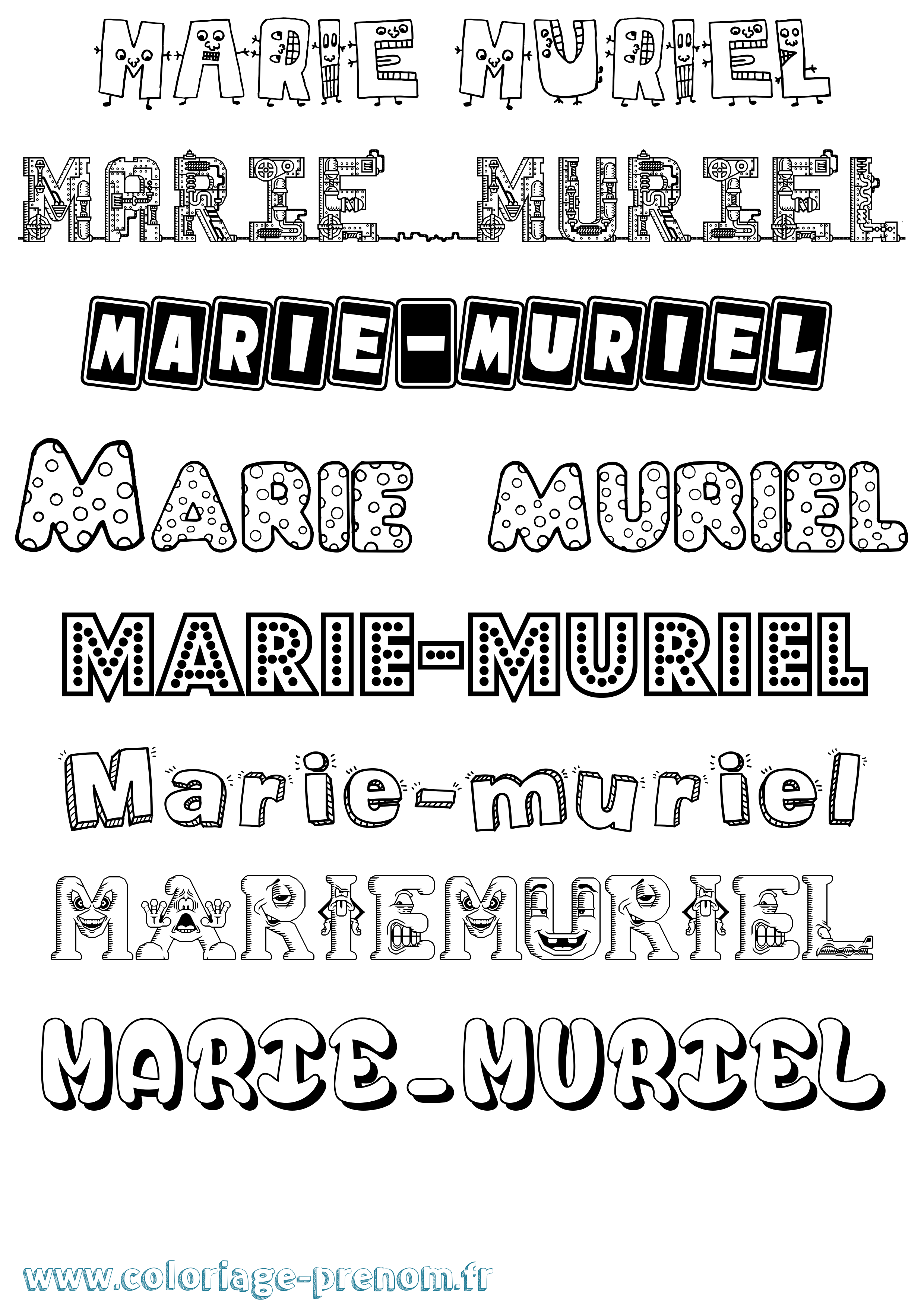 Coloriage Marie-Muriel Fun Coloriage prénom Marie-Muriel Fun