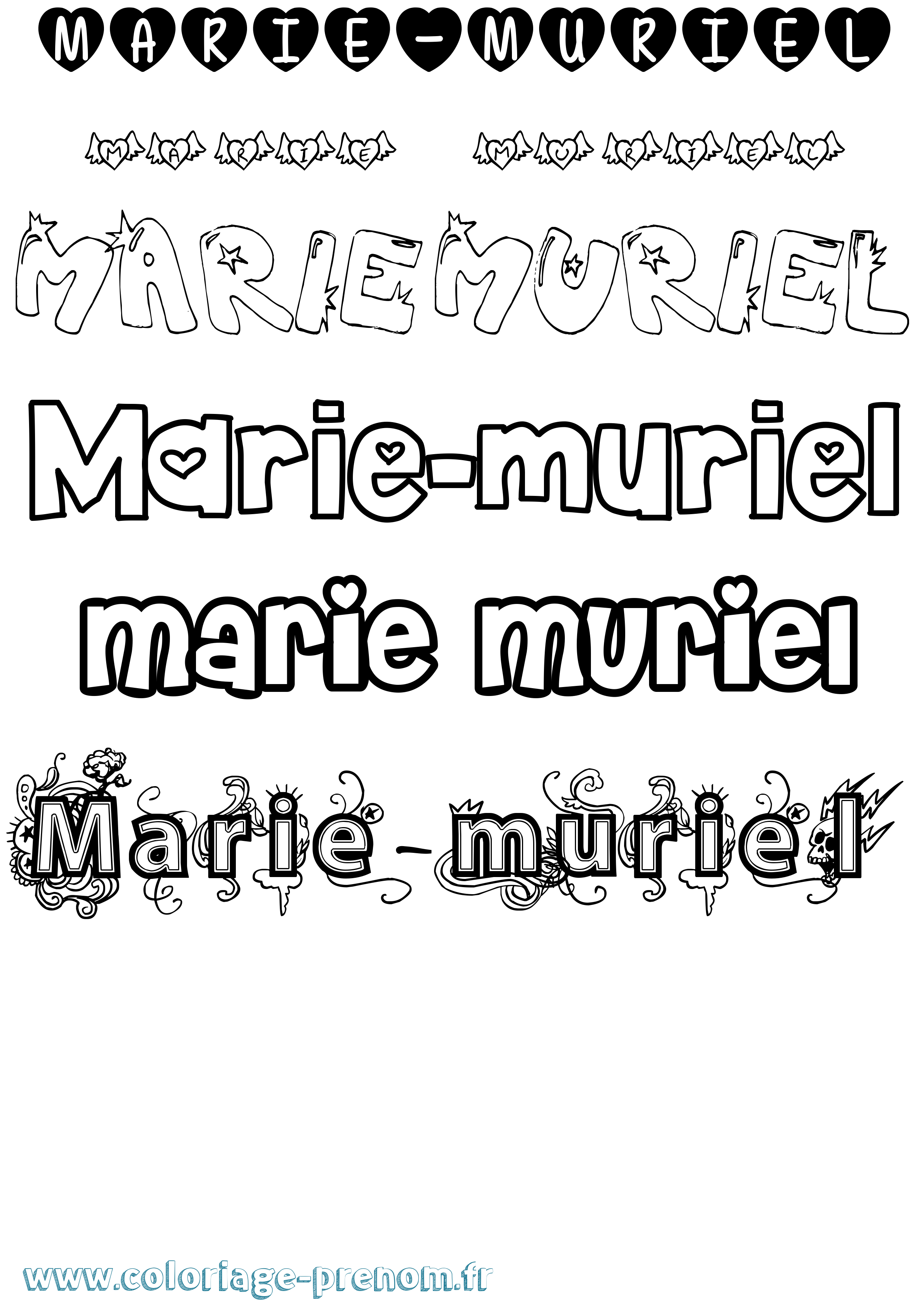 Coloriage Marie-Muriel Girly Coloriage prénom Marie-Muriel Girly