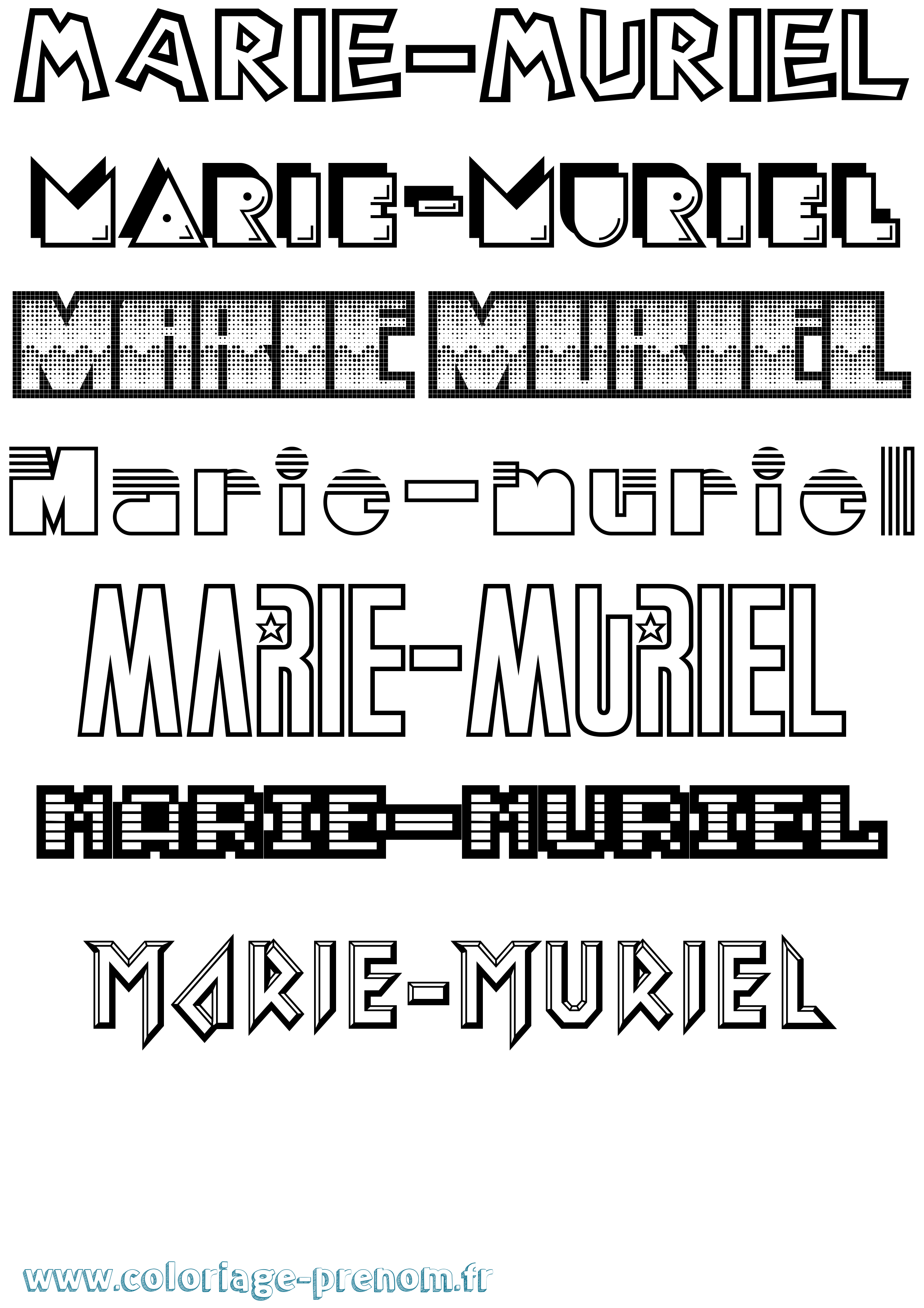Coloriage Marie-Muriel Jeux Vidéos Coloriage prénom Marie-Muriel Jeux Vidéos