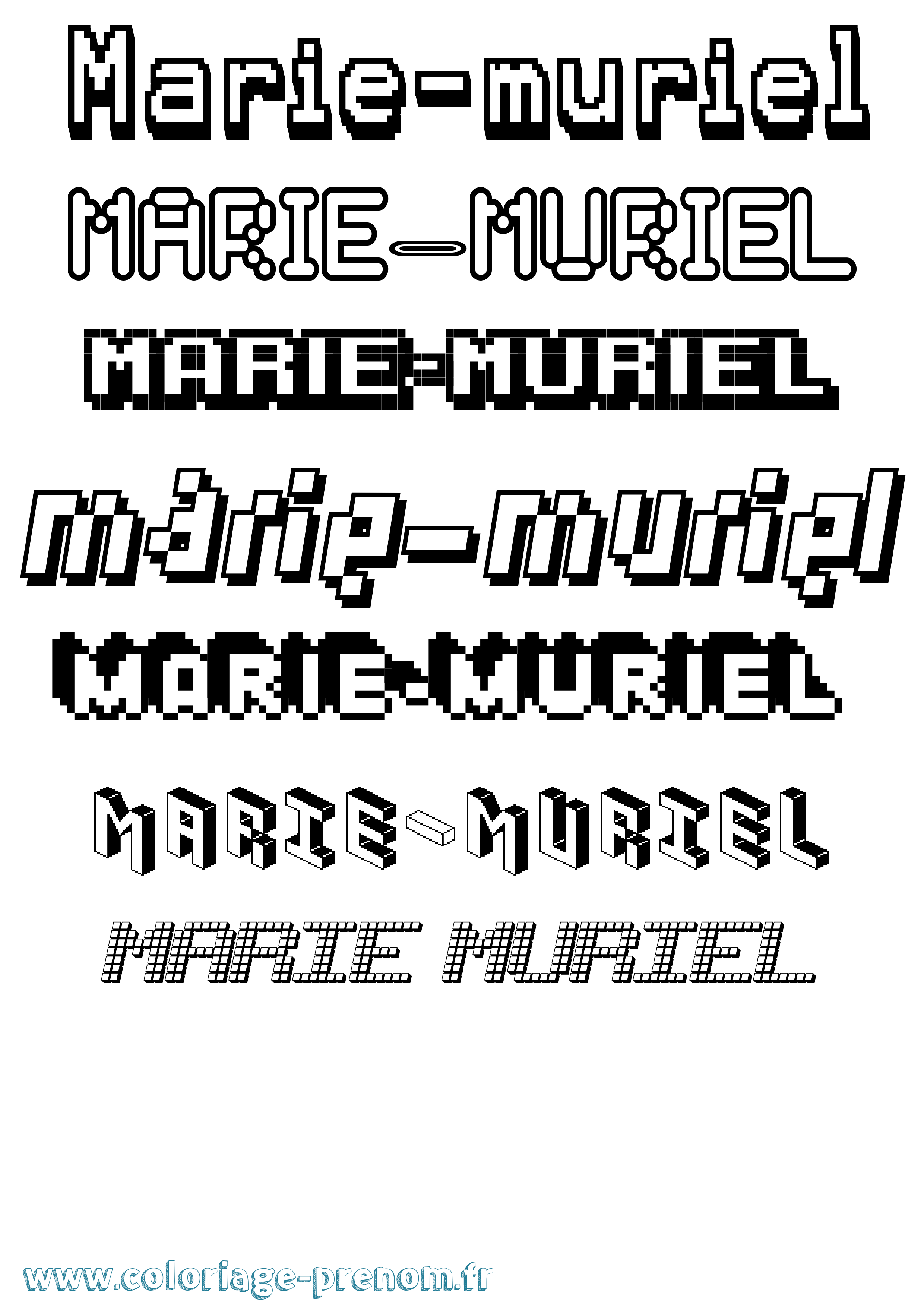 Coloriage Marie-Muriel Pixel Coloriage prénom Marie-Muriel Pixel