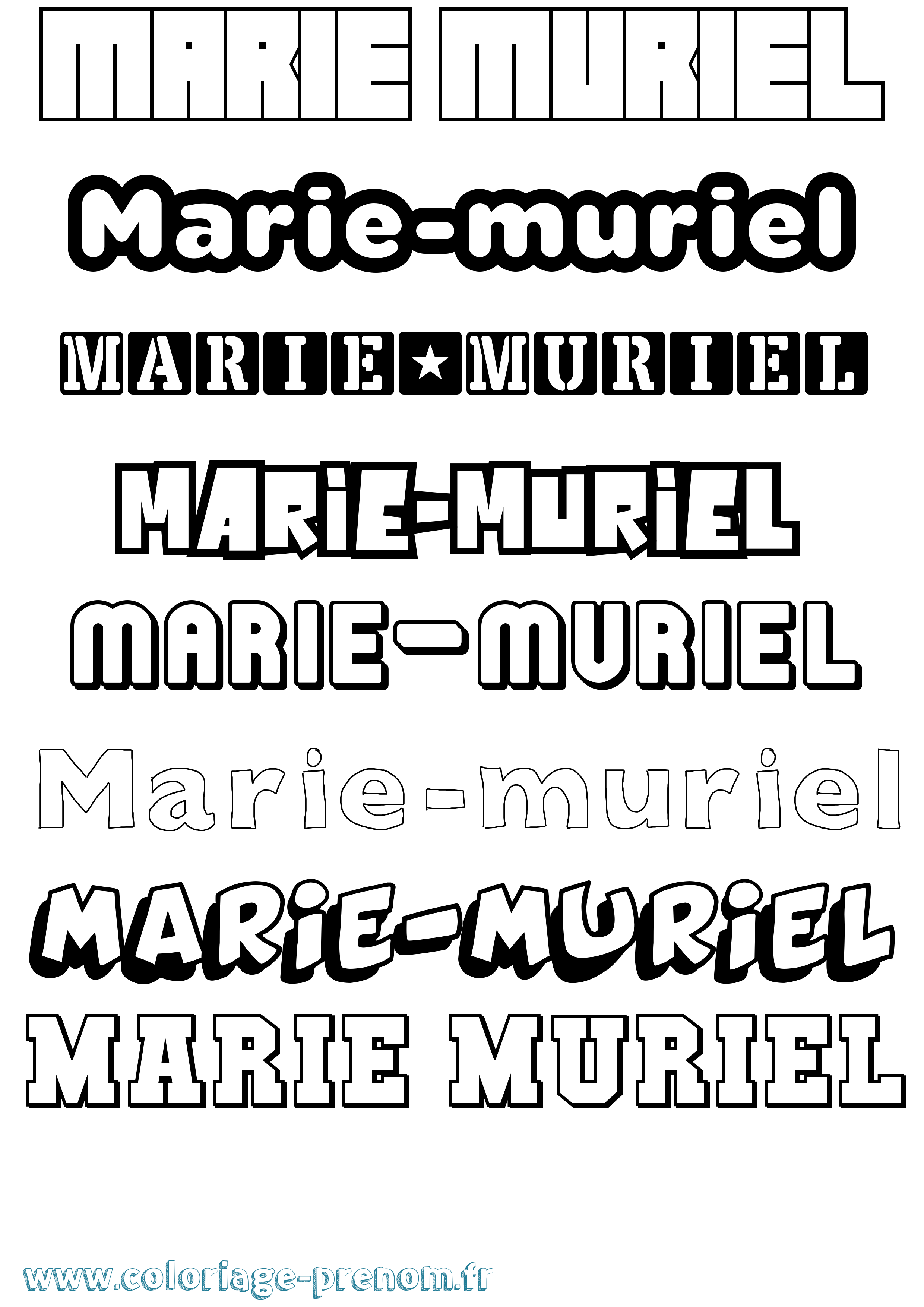 Coloriage Marie-Muriel Simple Coloriage prénom Marie-Muriel Simple