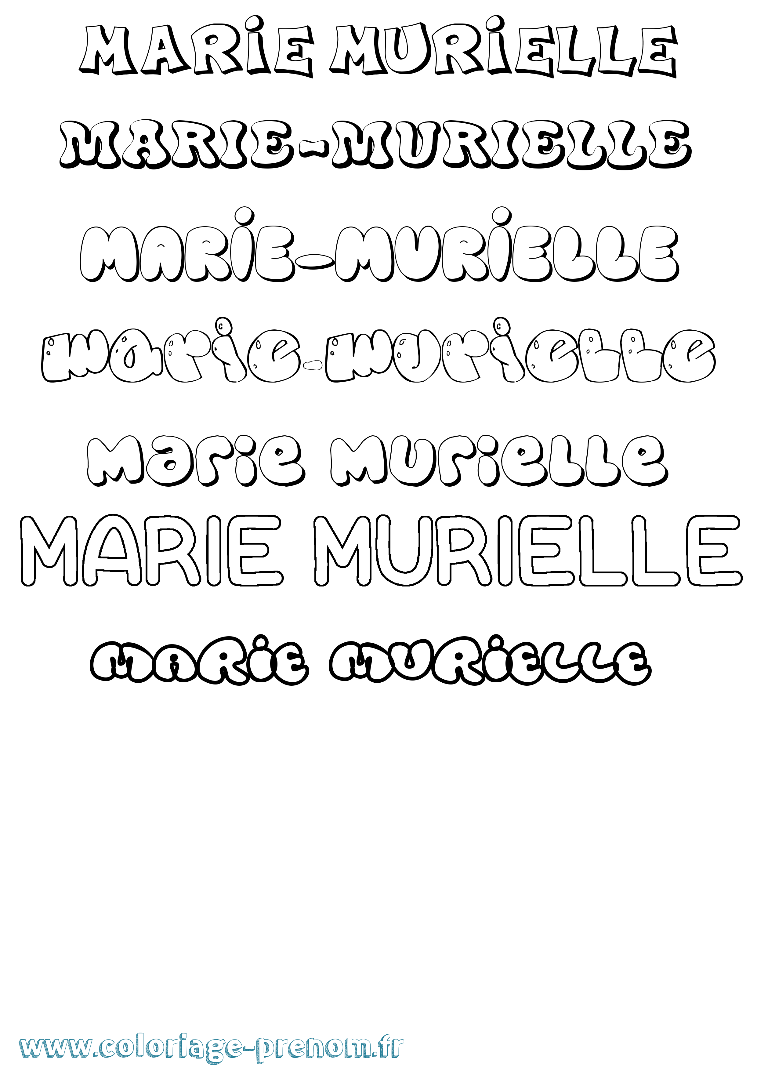 Coloriage Marie-Murielle Bubble Coloriage prénom Marie-Murielle Bubble