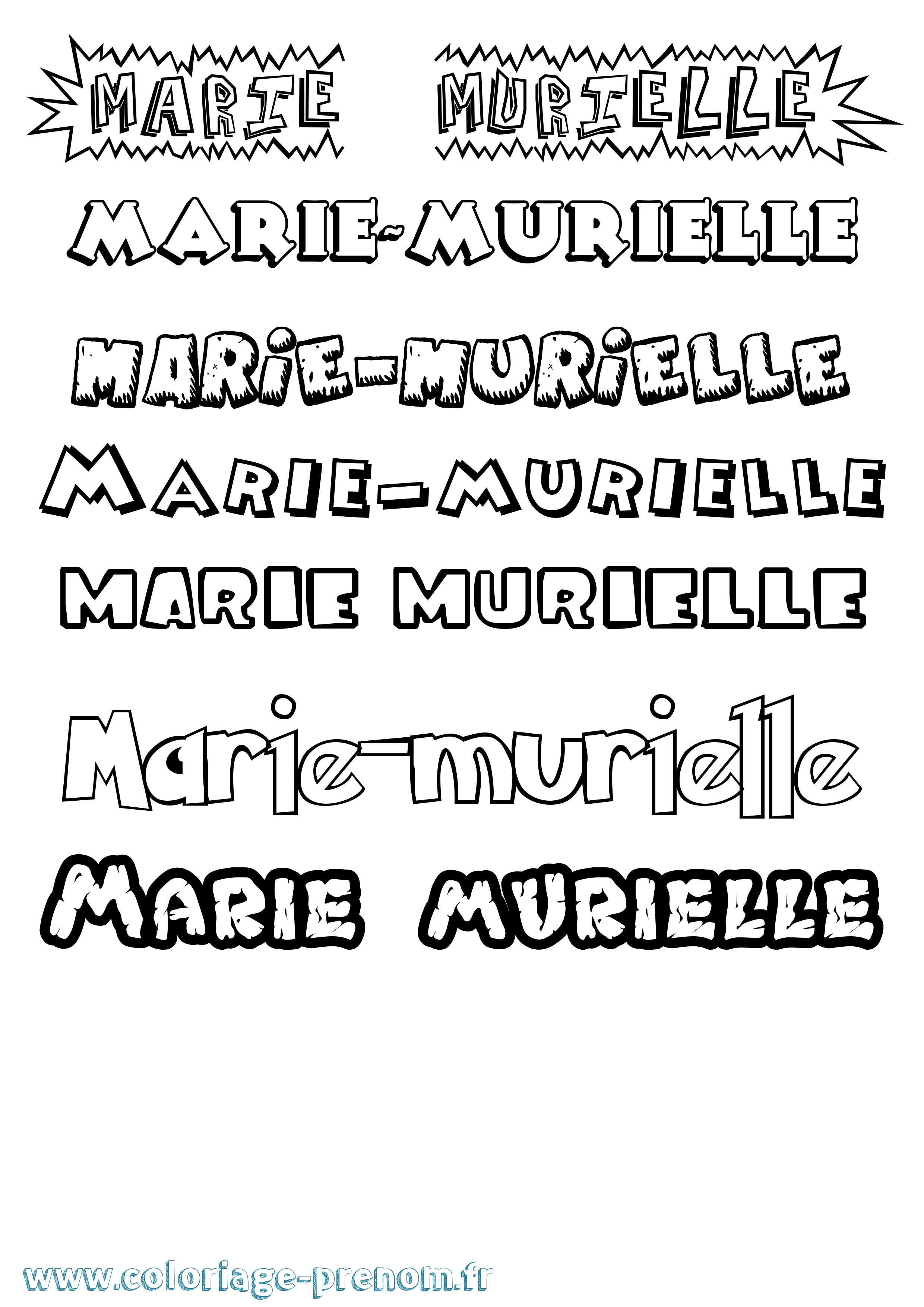 Coloriage Marie-Murielle Dessin Animé Coloriage prénom Marie-Murielle Dessin Animé