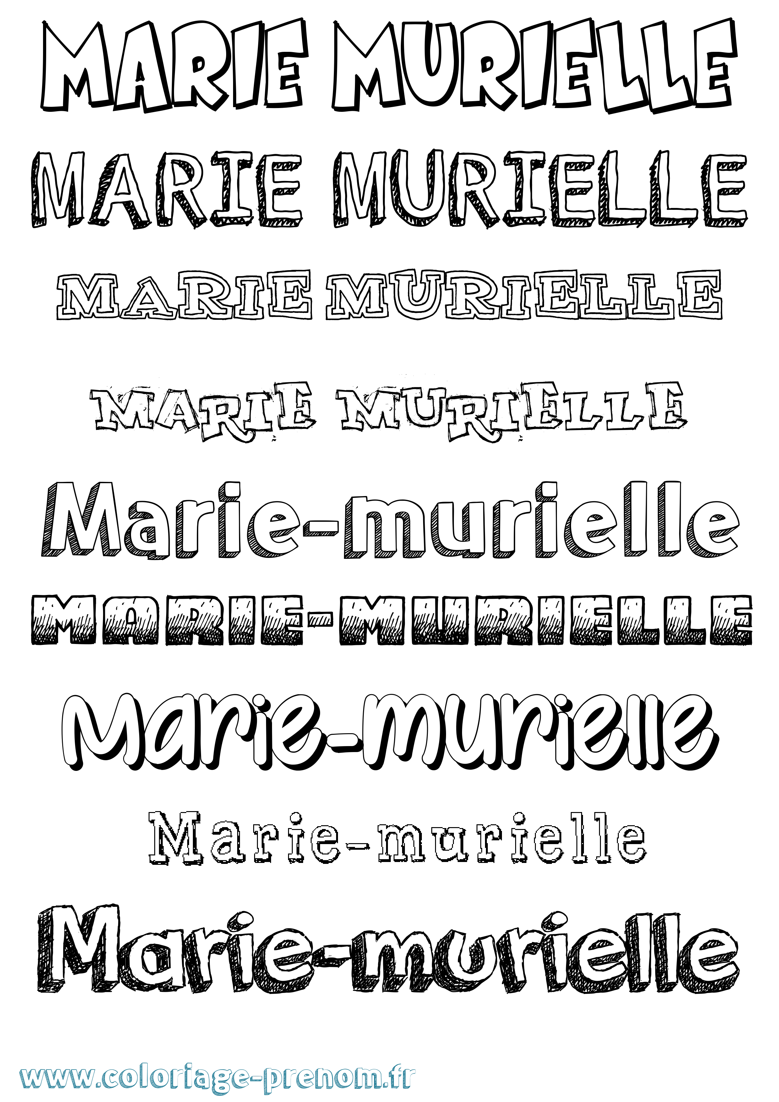 Coloriage Marie-Murielle Dessiné Coloriage prénom Marie-Murielle Dessiné