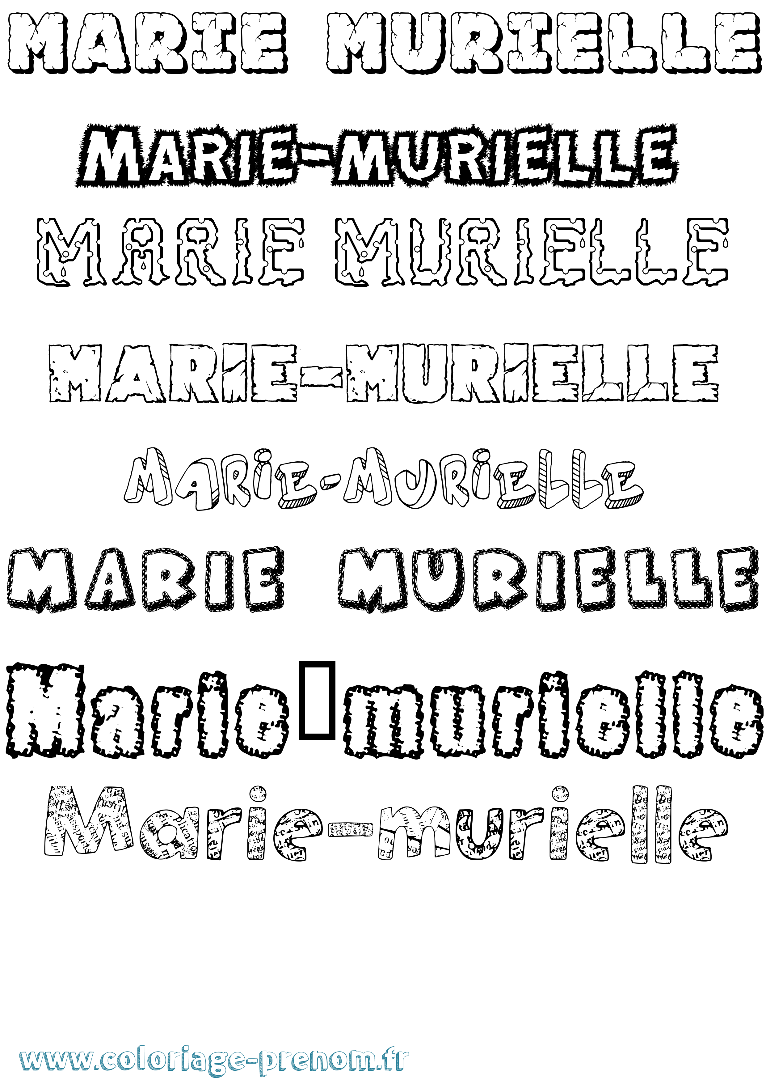 Coloriage Marie-Murielle Destructuré Coloriage prénom Marie-Murielle Destructuré