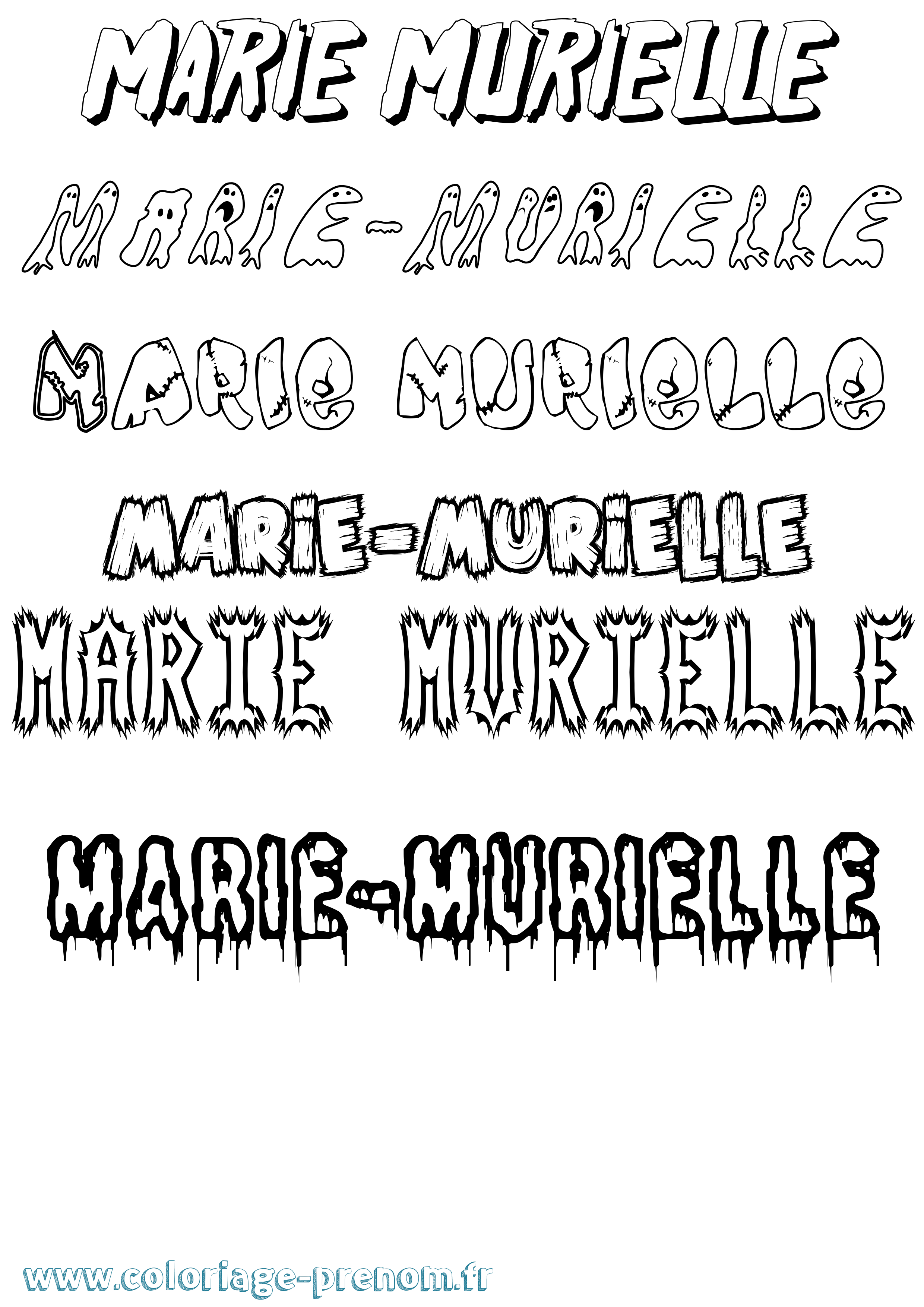 Coloriage Marie-Murielle Frisson Coloriage prénom Marie-Murielle Frisson