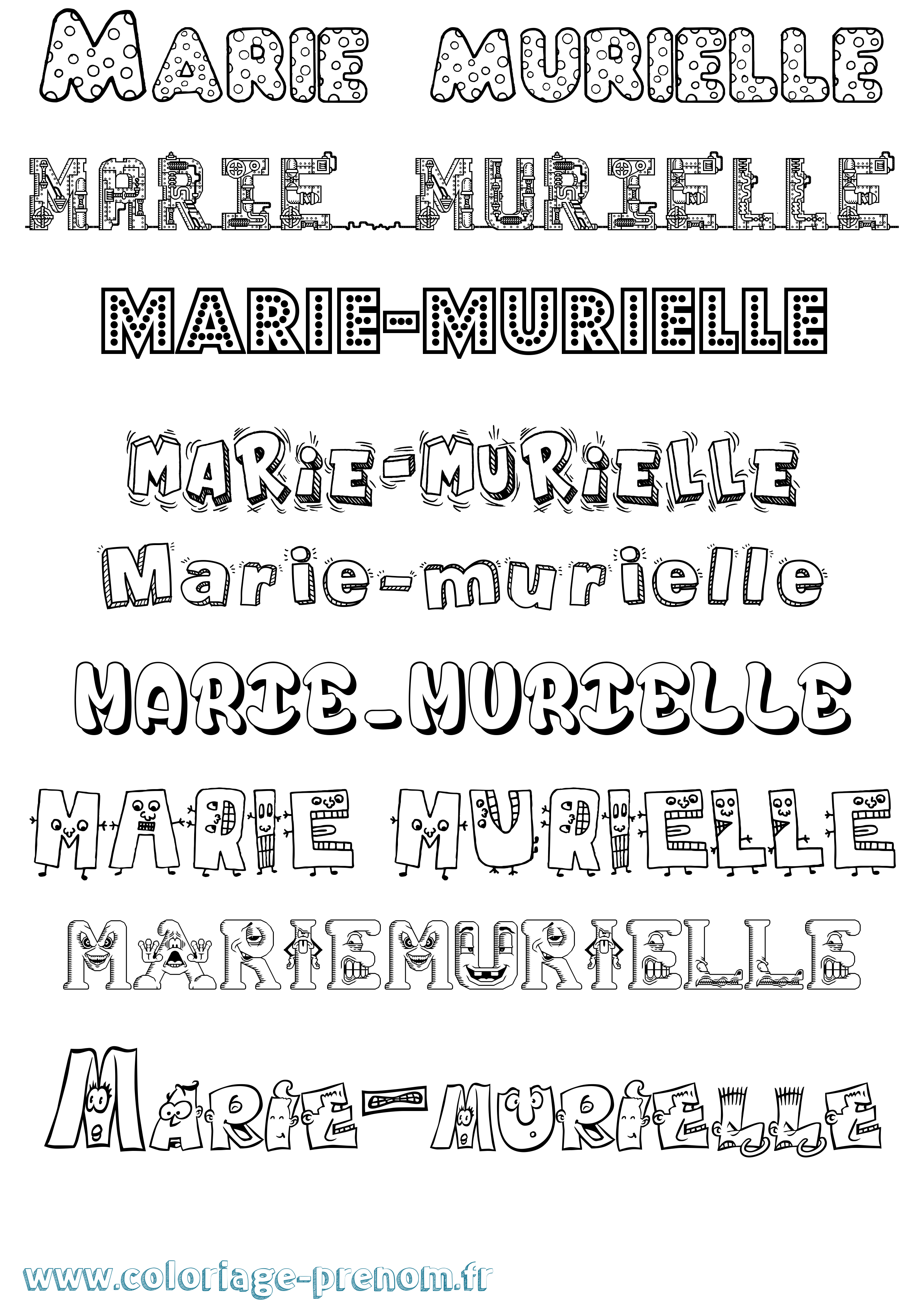 Coloriage Marie-Murielle Fun Coloriage prénom Marie-Murielle Fun