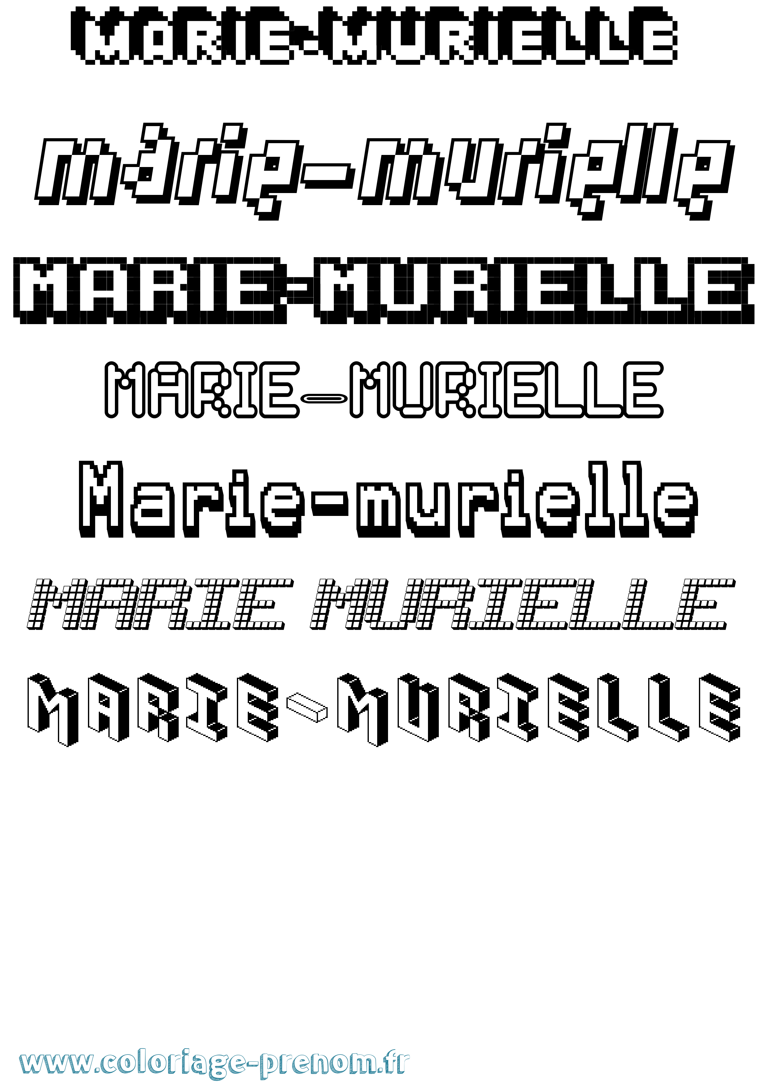 Coloriage Marie-Murielle Pixel Coloriage prénom Marie-Murielle Pixel