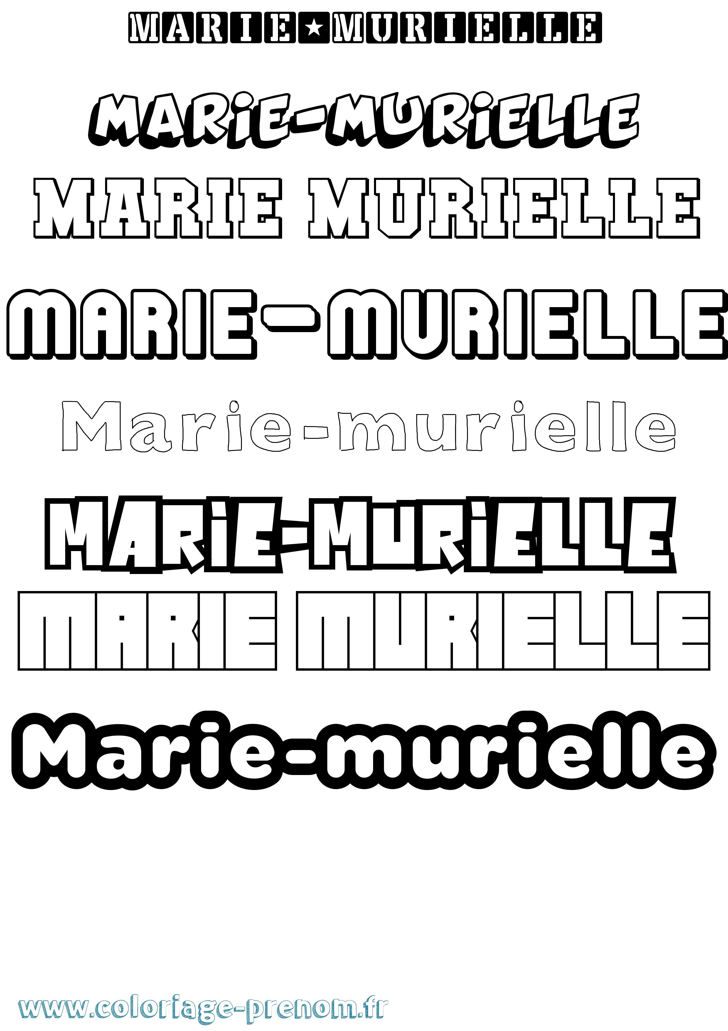 Coloriage Marie-Murielle Simple Coloriage prénom Marie-Murielle Simple