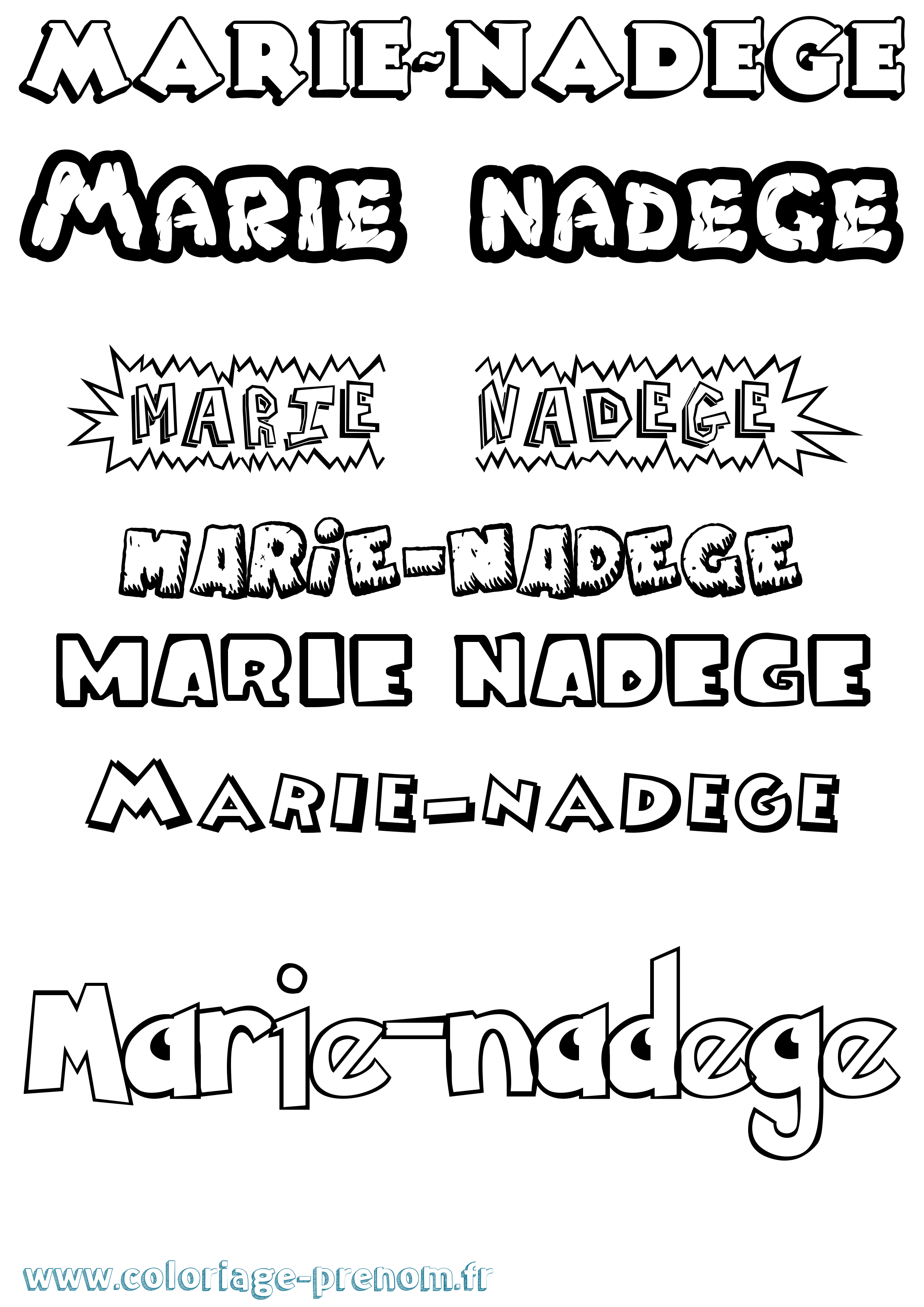 Coloriage Marie-Nadege Dessin Animé Coloriage prénom Marie-Nadege Dessin Animé